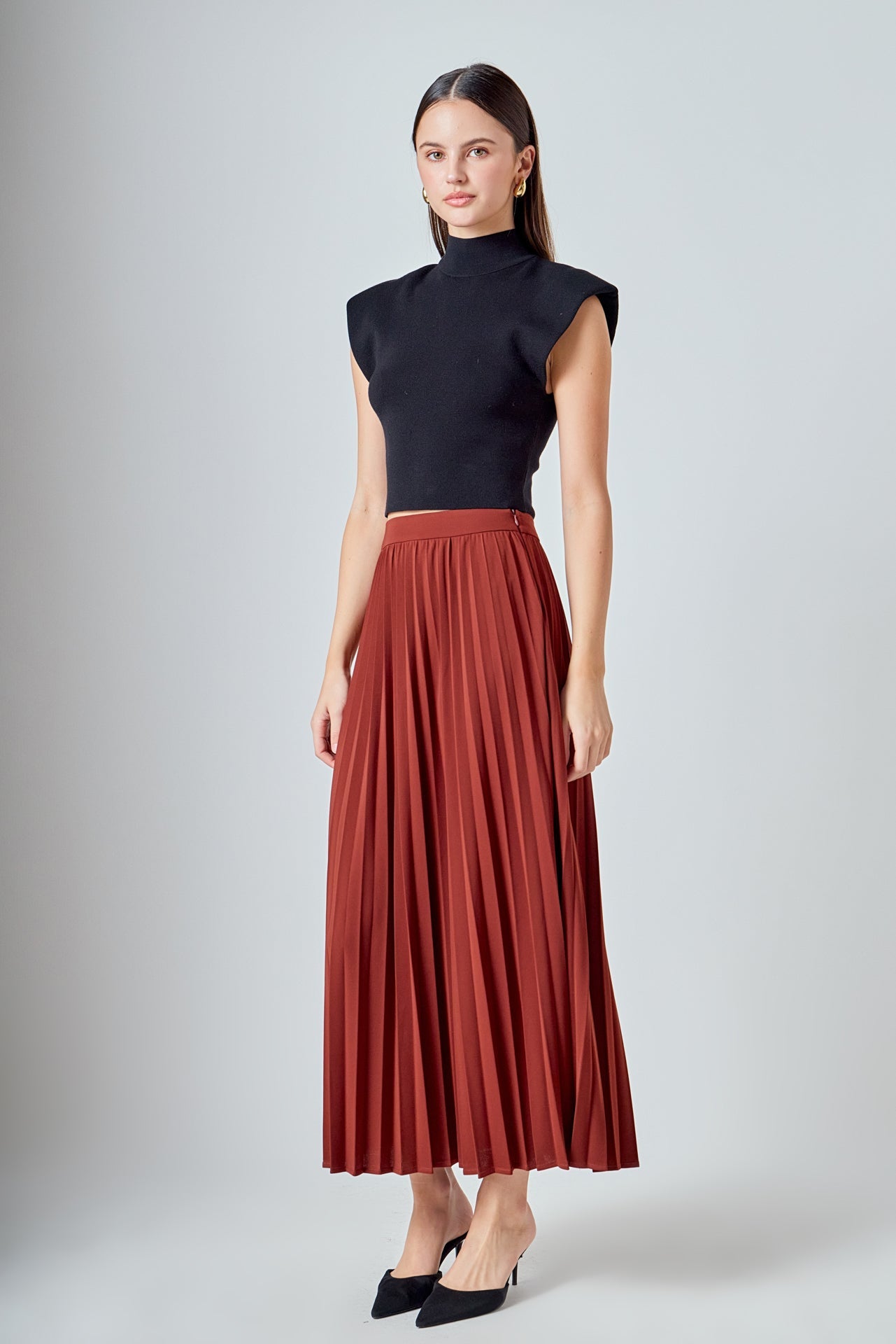 ENDLESS ROSE - Pleated Maxi Skirt - SKIRTS available at Objectrare