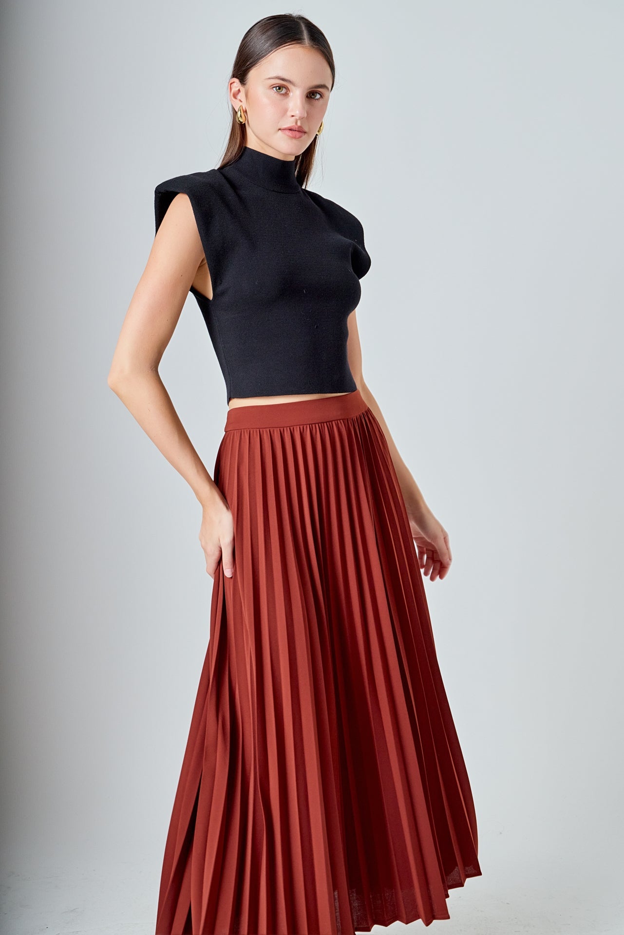 ENDLESS ROSE - Pleated Maxi Skirt - SKIRTS available at Objectrare
