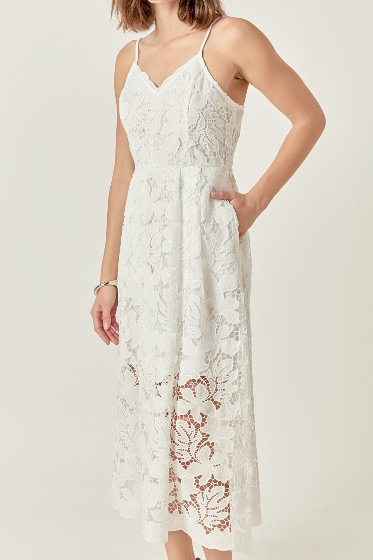 ENDLESS ROSE - Sequins Lace Midi Dress - DRESSES available at Objectrare