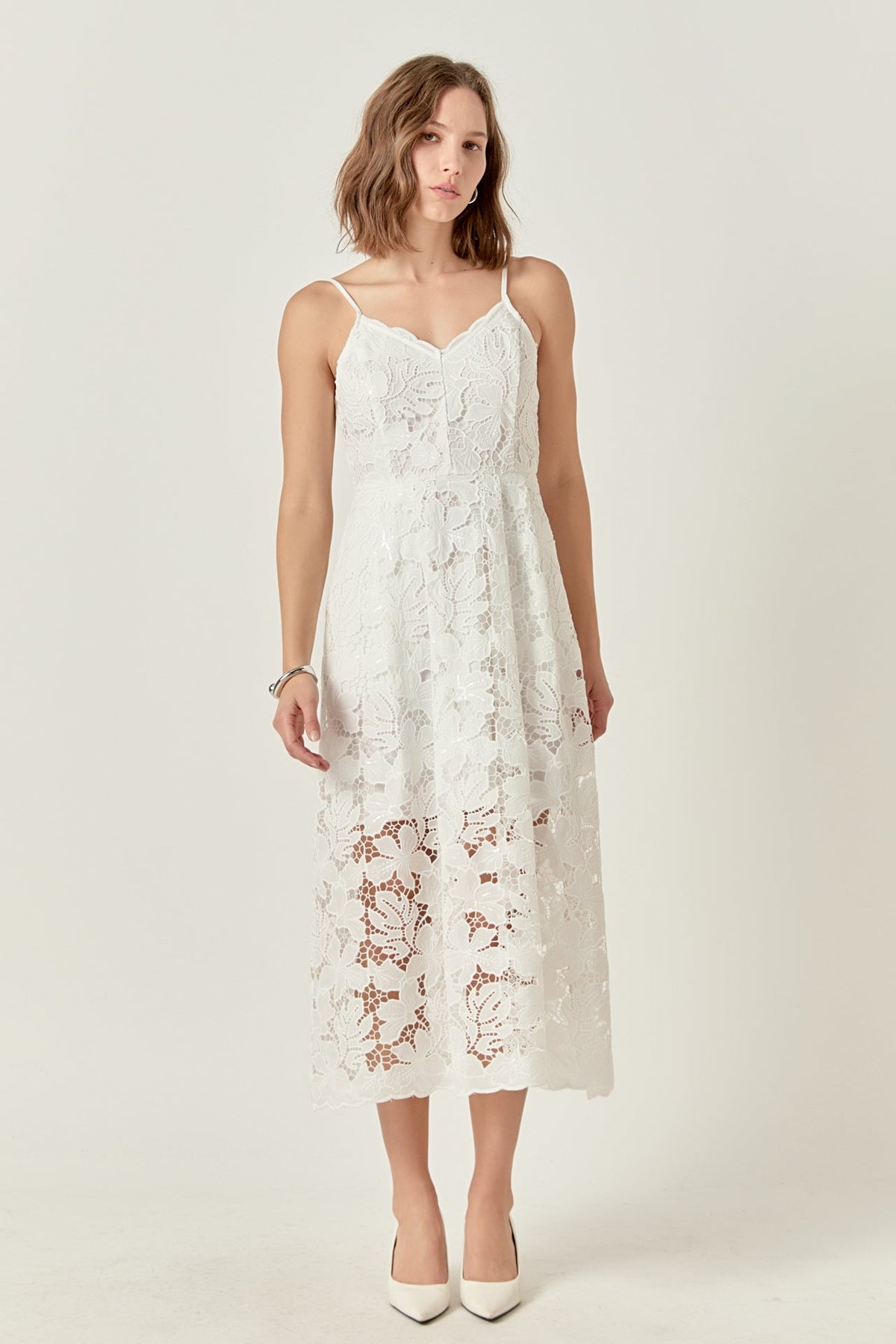 ENDLESS ROSE - Sequins Lace Midi Dress - DRESSES available at Objectrare