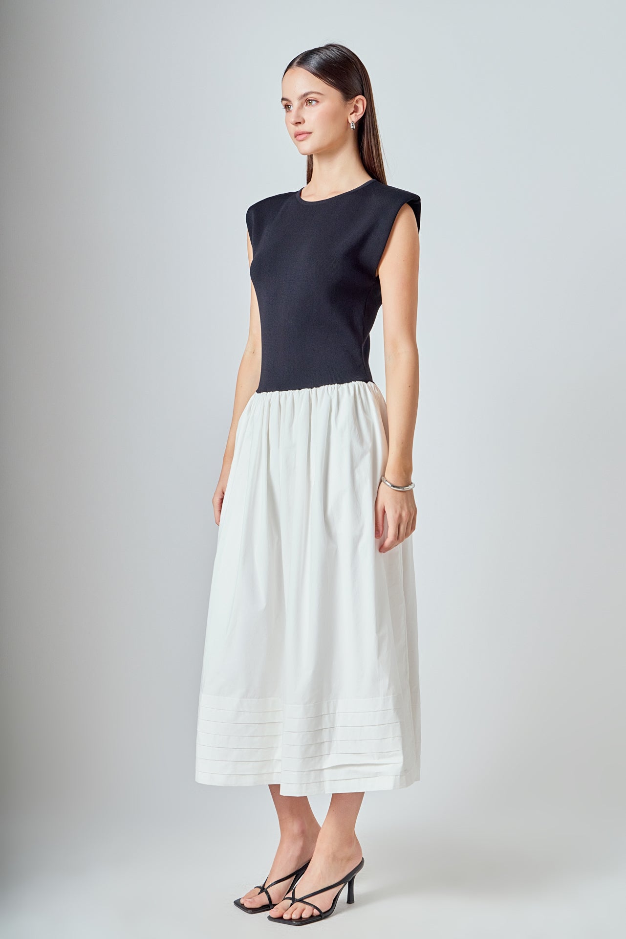 ENDLESS ROSE - Mix Media Knit Midi Dress - DRESSES available at Objectrare