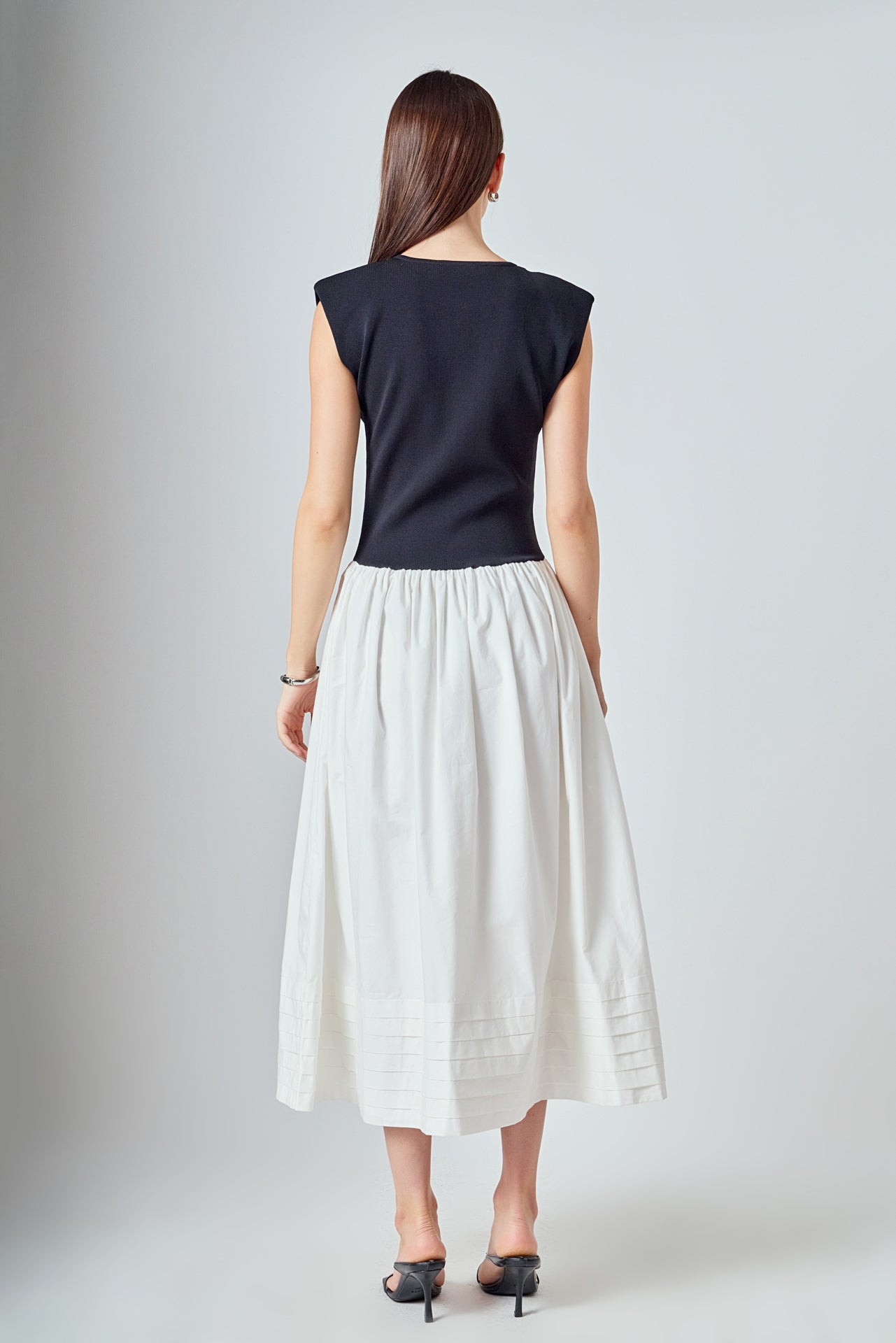 ENDLESS ROSE - Mix Media Knit Midi Dress - DRESSES available at Objectrare