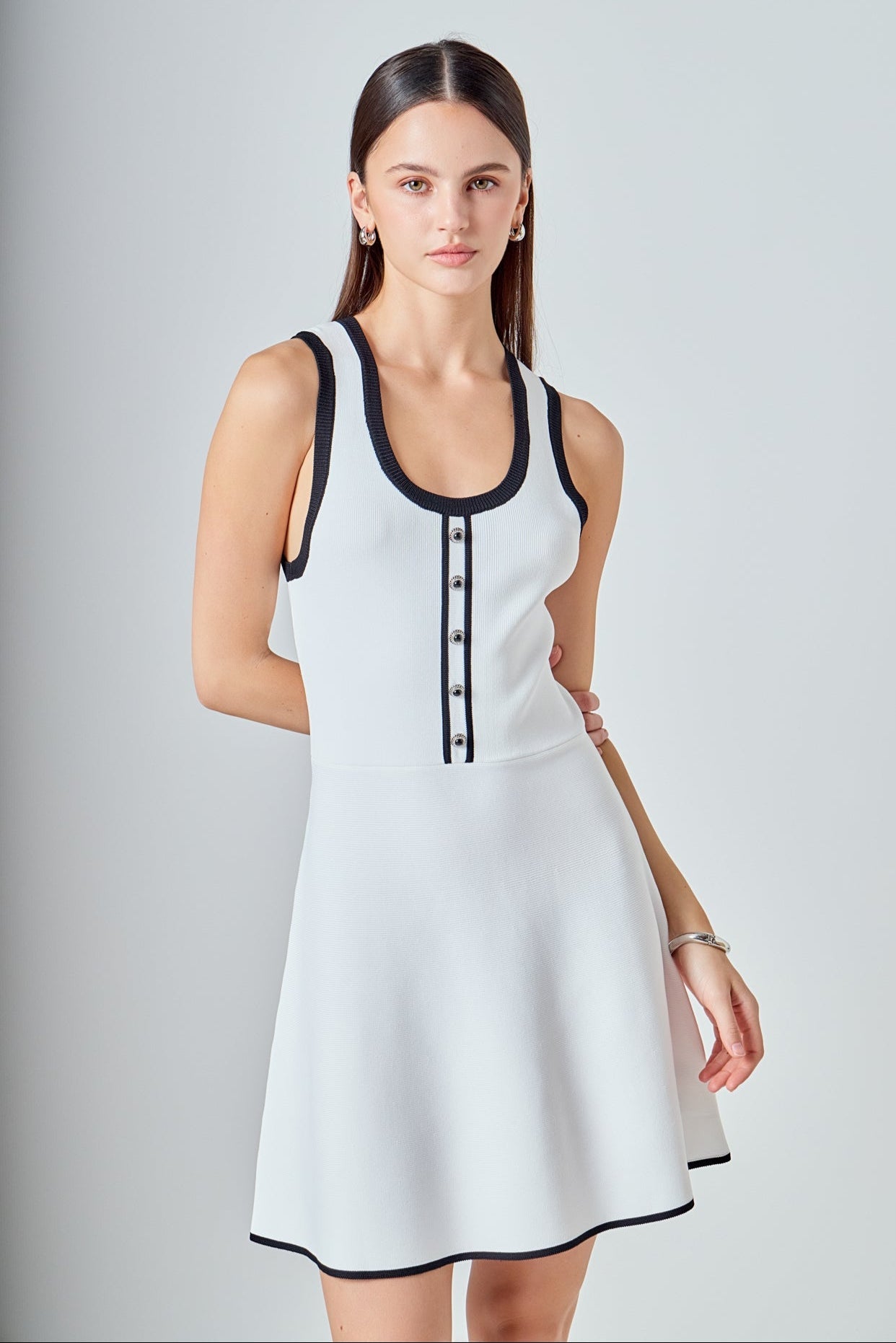 ENDLESS ROSE - Scoop Neck Knit Midi Dress - DRESSES available at Objectrare