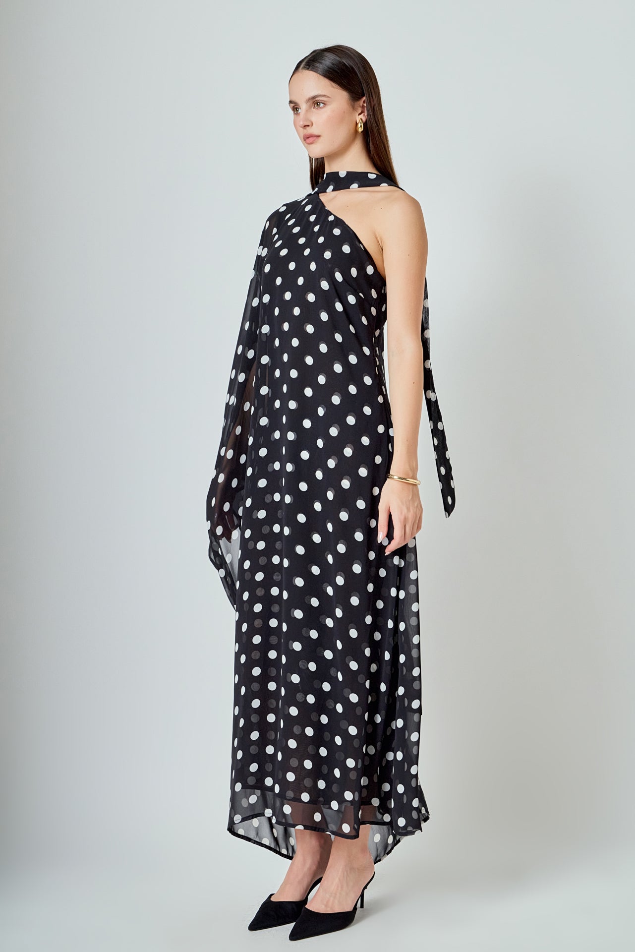 ENDLESS ROSE - Sash Polka Dot Maxi Dress - DRESSES available at Objectrare