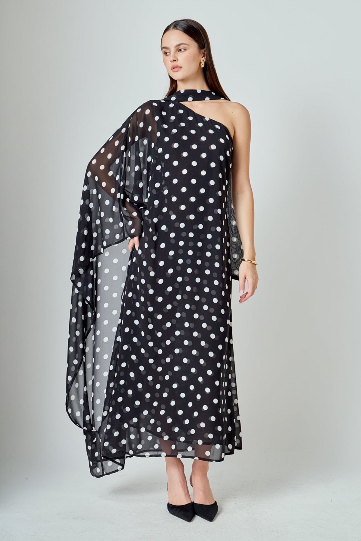 ENDLESS ROSE - Sash Polka Dot Maxi Dress - DRESSES available at Objectrare