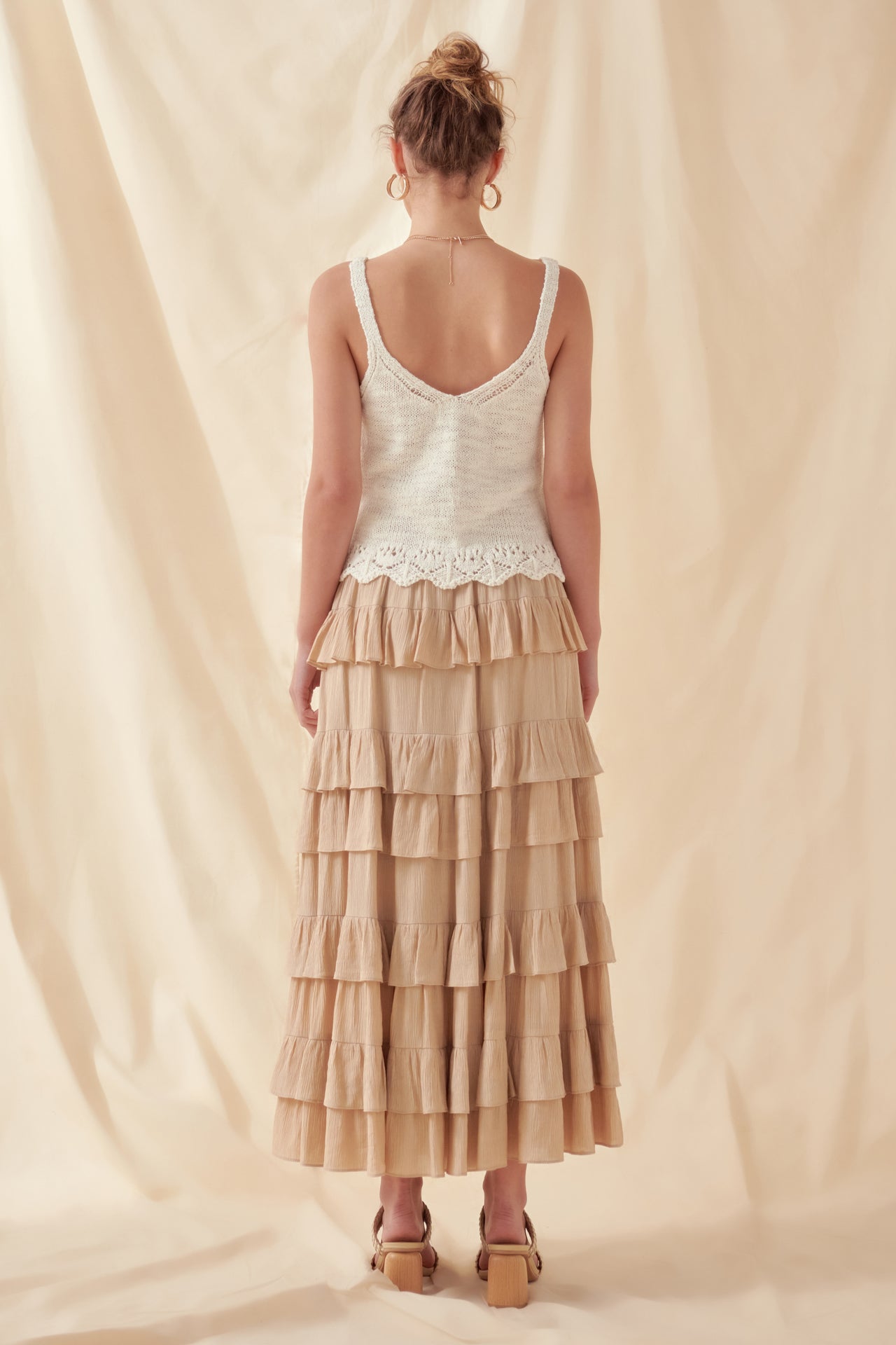 FREE THE ROSES - Knitted Scalloped Crop Top - TOPS available at Objectrare