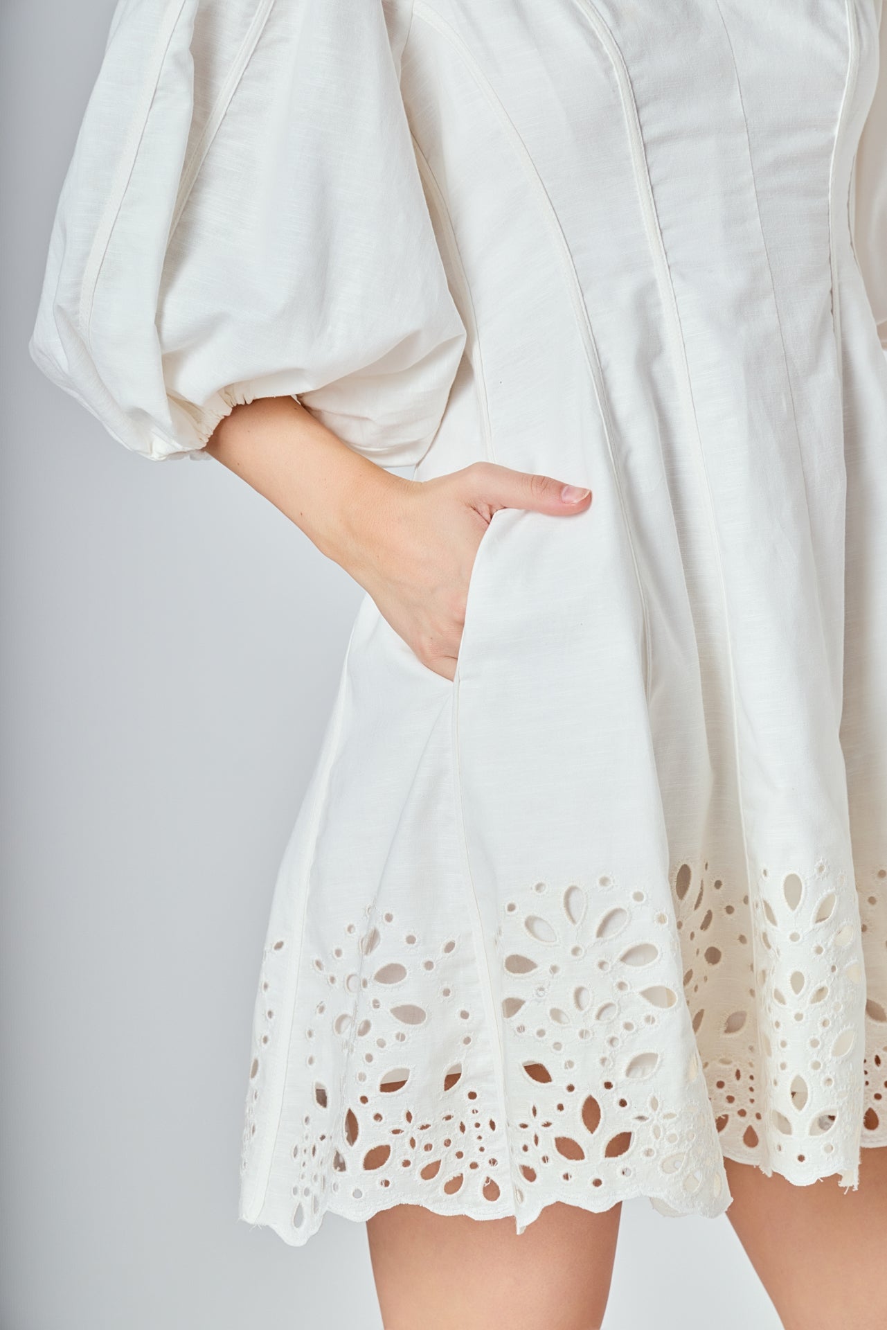ENDLESS ROSE - Embroidered Half Sleeve Mini Dress - DRESSES available at Objectrare