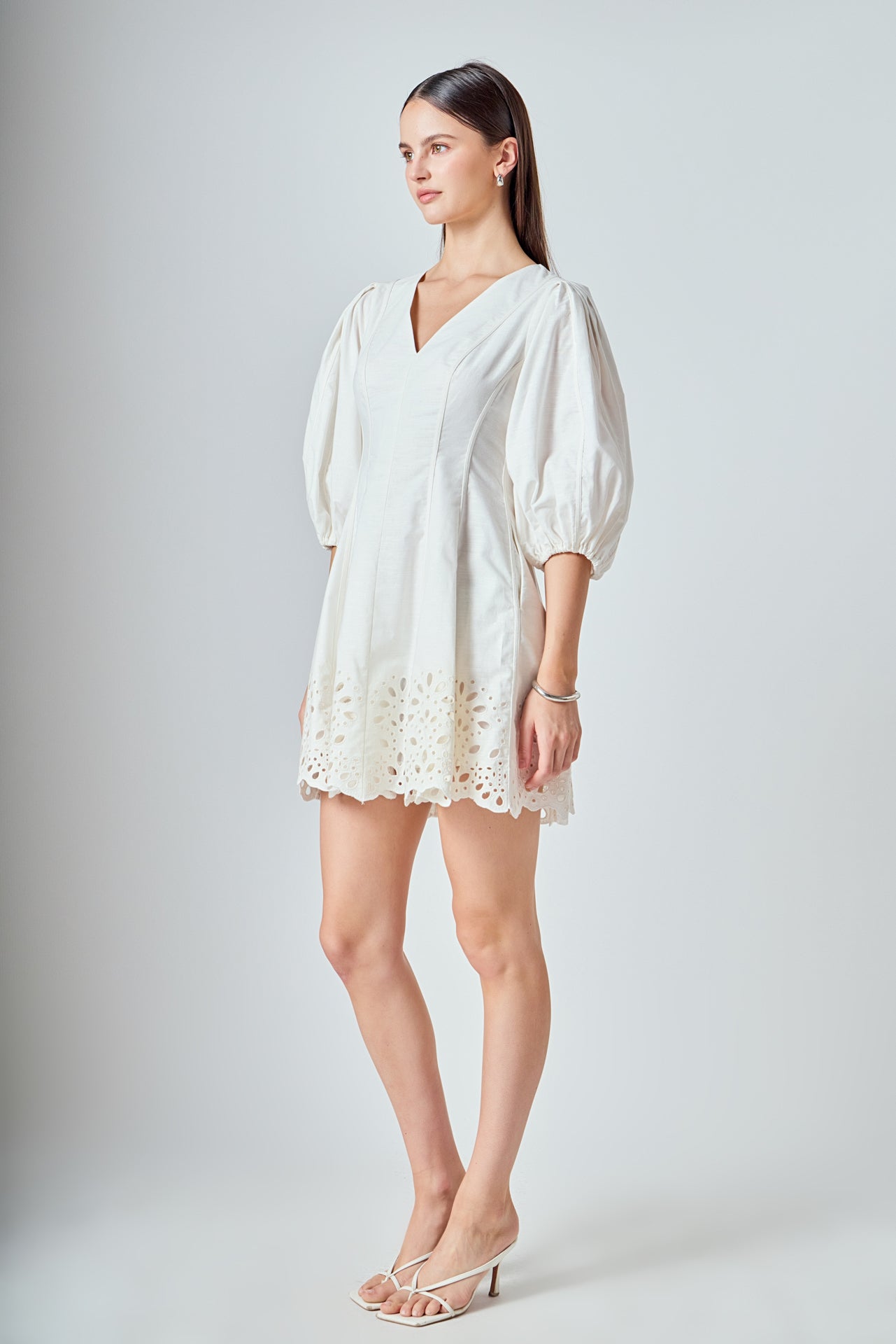 ENDLESS ROSE - Embroidered Half Sleeve Mini Dress - DRESSES available at Objectrare