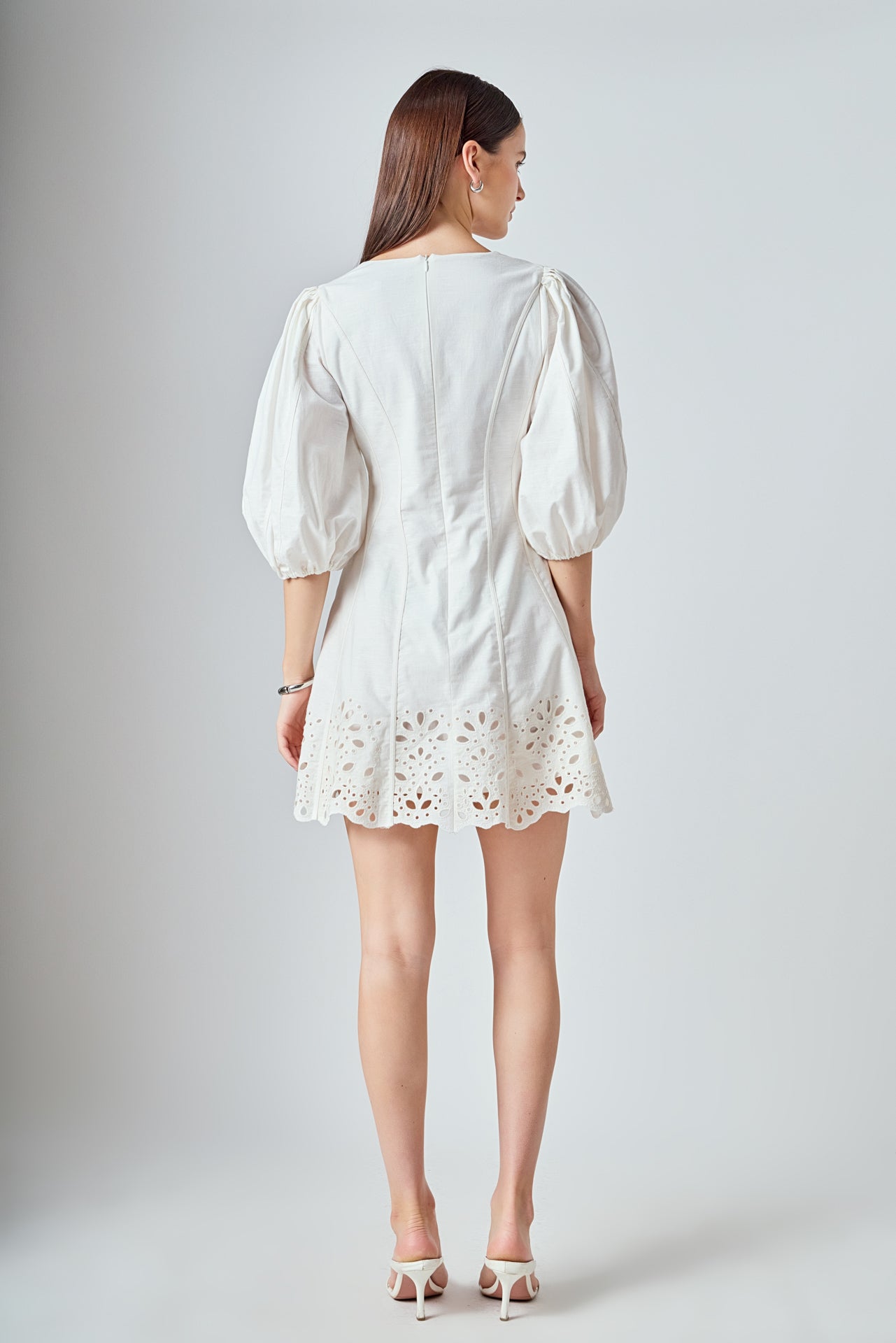 ENDLESS ROSE - Embroidered Half Sleeve Mini Dress - DRESSES available at Objectrare