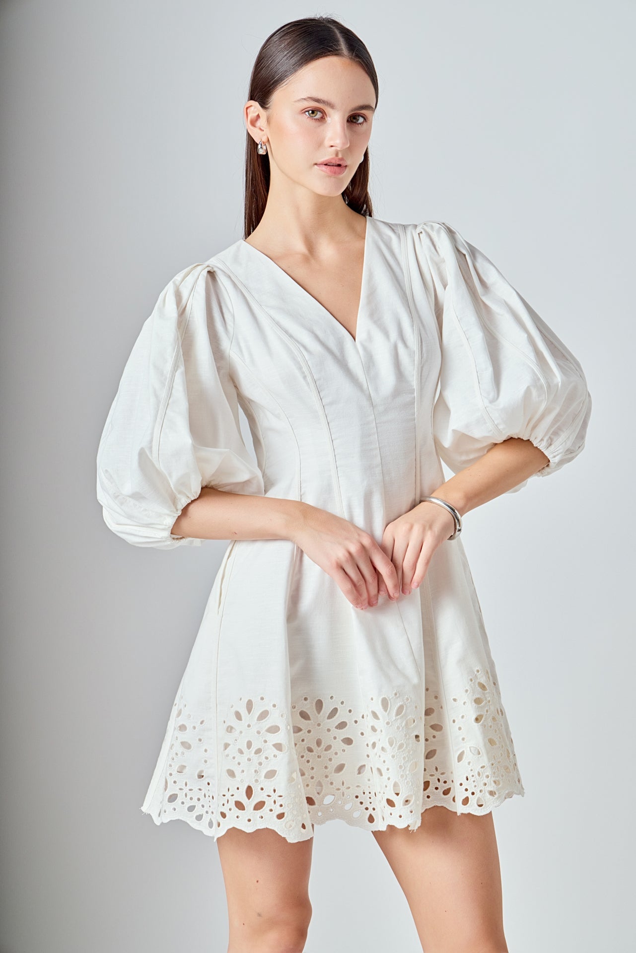 ENDLESS ROSE - Embroidered Half Sleeve Mini Dress - DRESSES available at Objectrare
