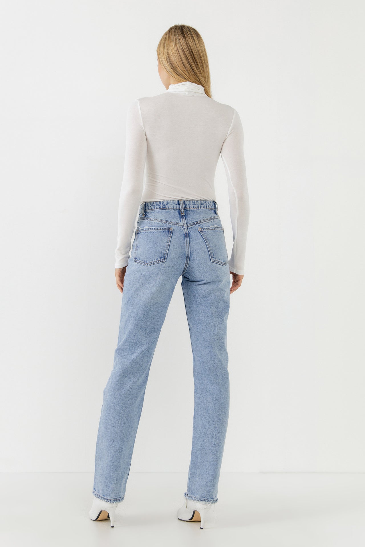ENDLESS ROSE - Turtle Neck Long Sleeve Knit Top - TOPS available at Objectrare