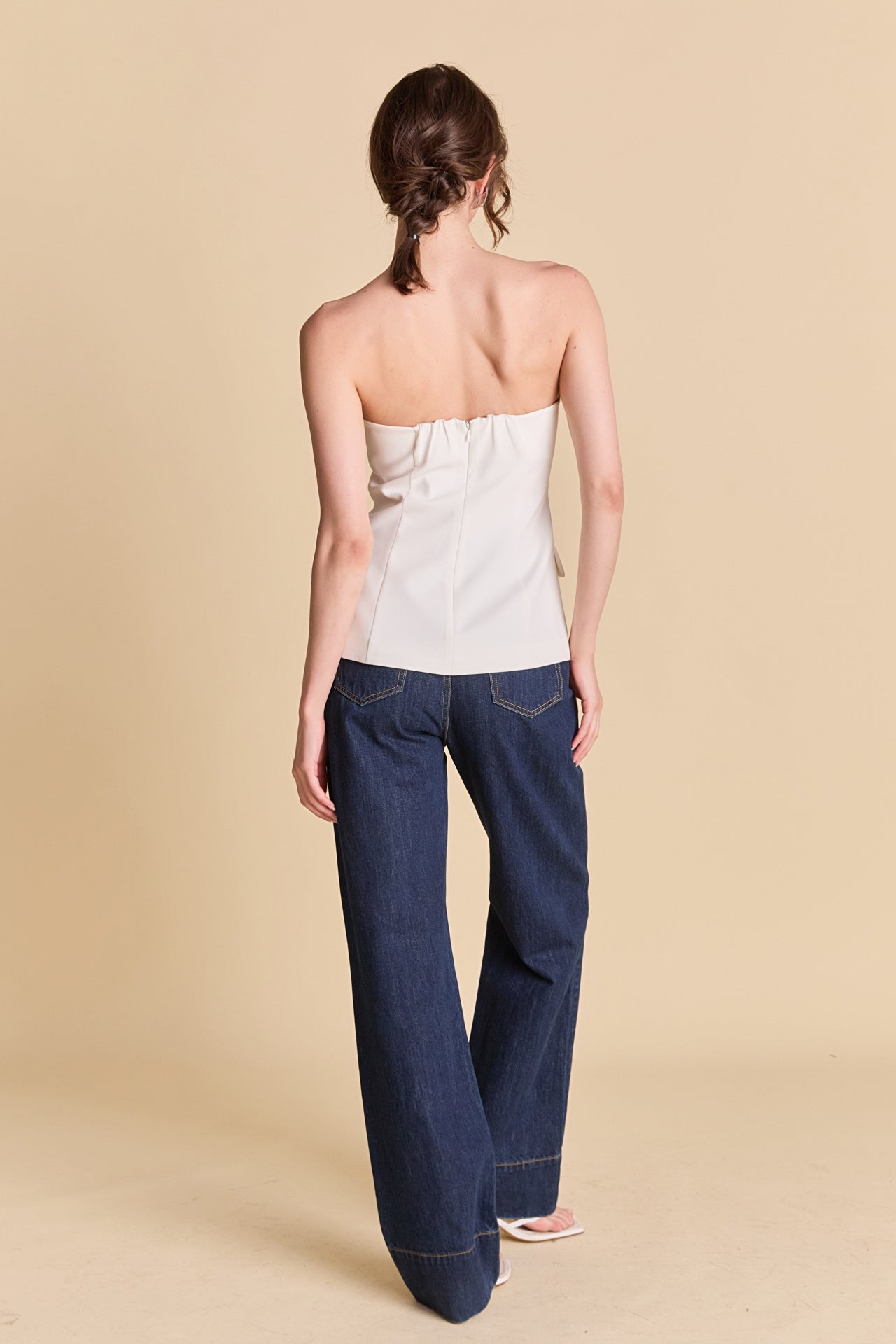 ENDLESS ROSE - Strapless Buttoned Top - TOPS available at Objectrare