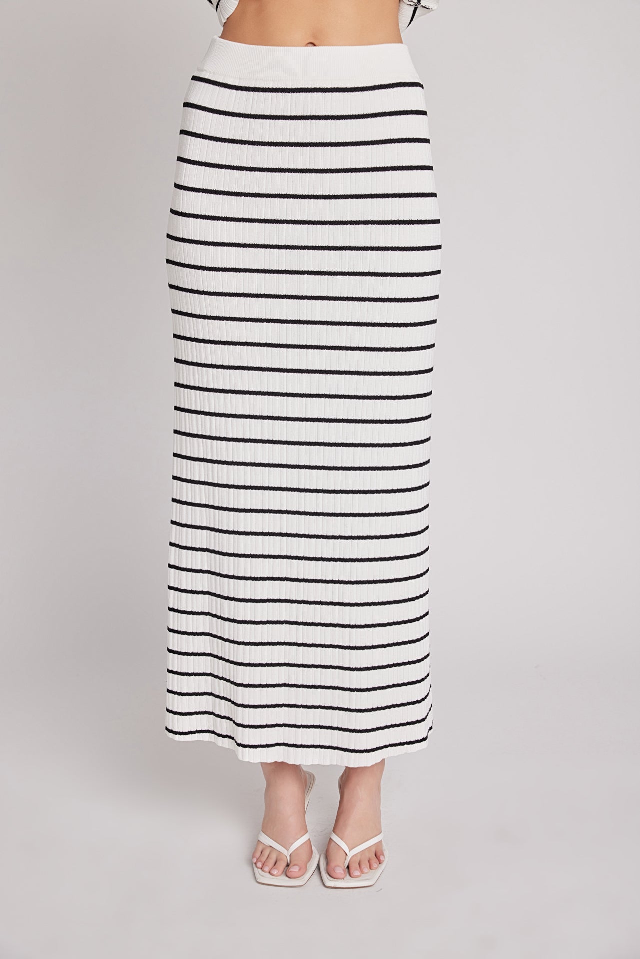 ENDLESS ROSE - Knit Striped Maxi Skirt - SKIRTS available at Objectrare