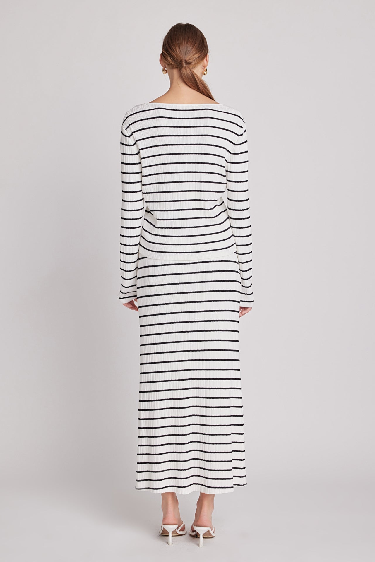 ENDLESS ROSE - Knit Striped Maxi Skirt - SKIRTS available at Objectrare