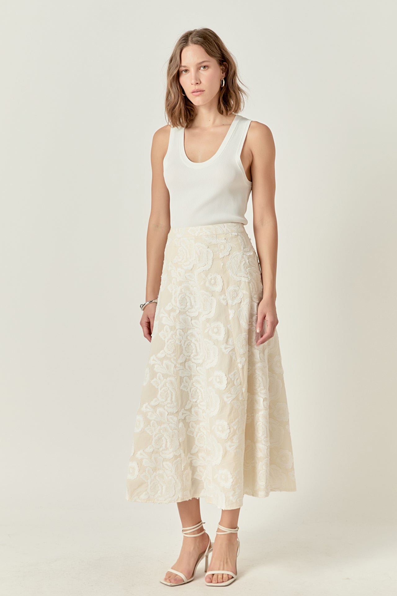 ENDLESS ROSE - Denali Floral Embroidered Maxi Skirt - SKIRTS available at Objectrare