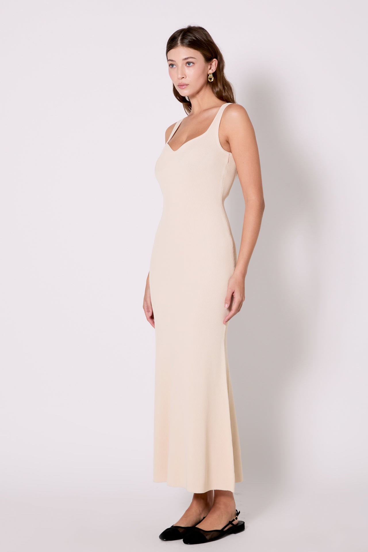 ENDLESS ROSE - Kendall Sweetheart Neckline Ribbed Knit Maxi - DRESSES available at Objectrare