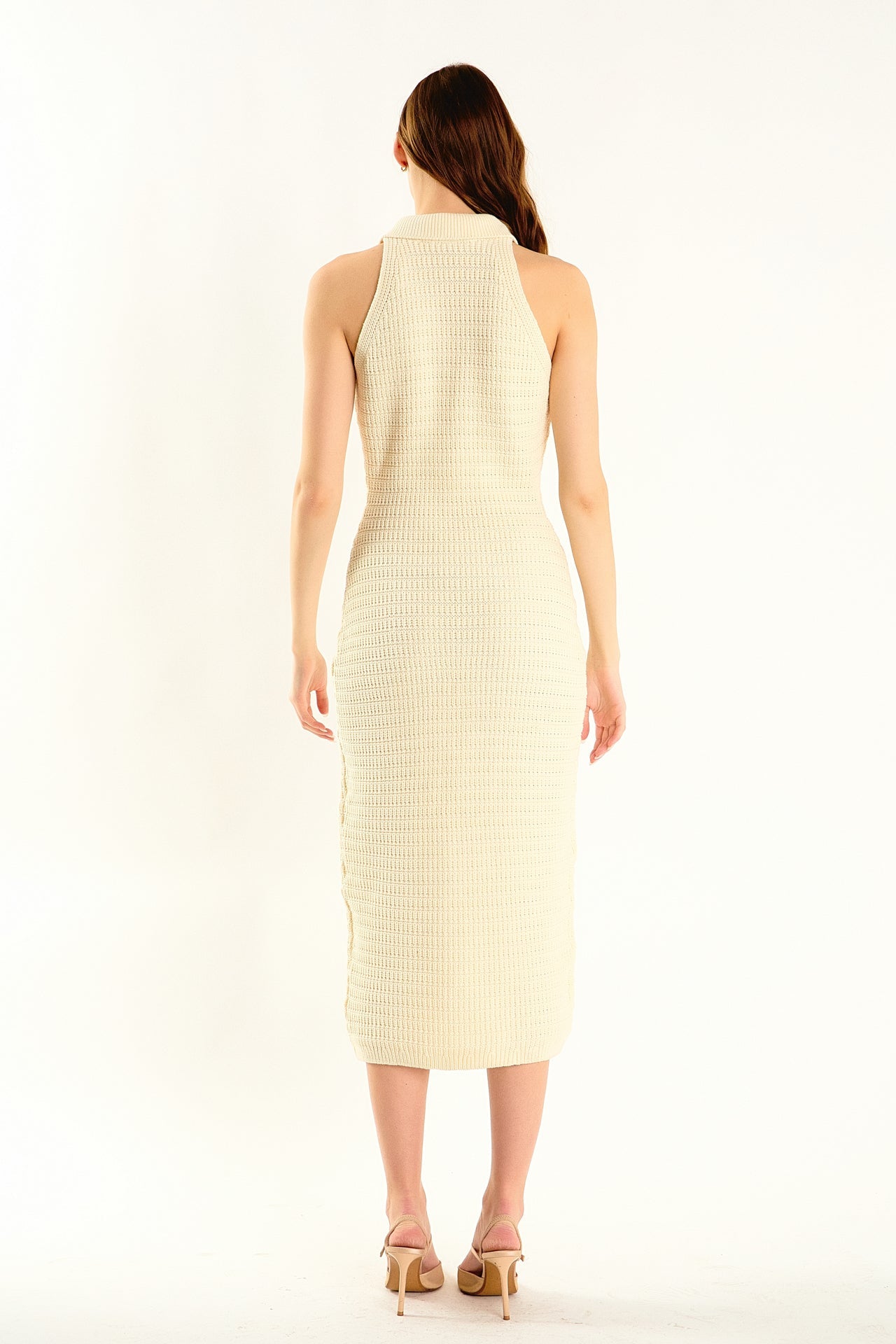 ENDLESS ROSE - Crochet Knit Midi Dress - DRESSES available at Objectrare