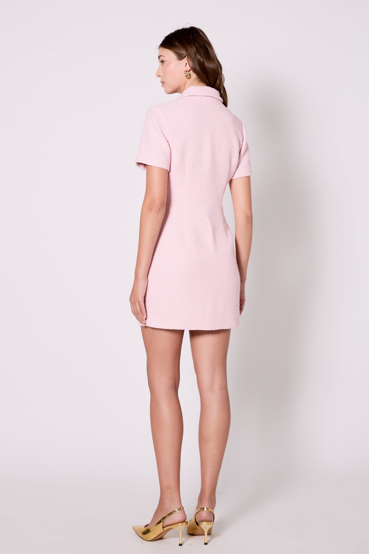 Collared tweed Mini Dress