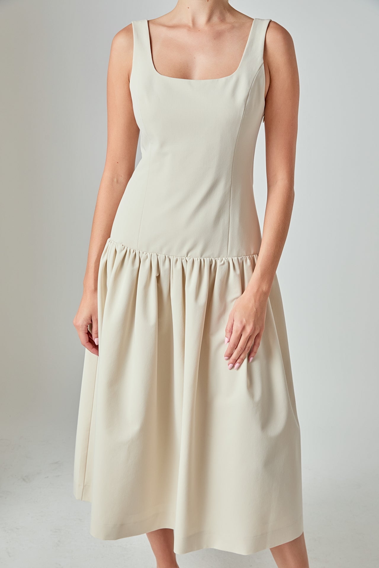 ENDLESS ROSE - Amber Drop Waist Peplum Midi Dress - DRESSES available at Objectrare