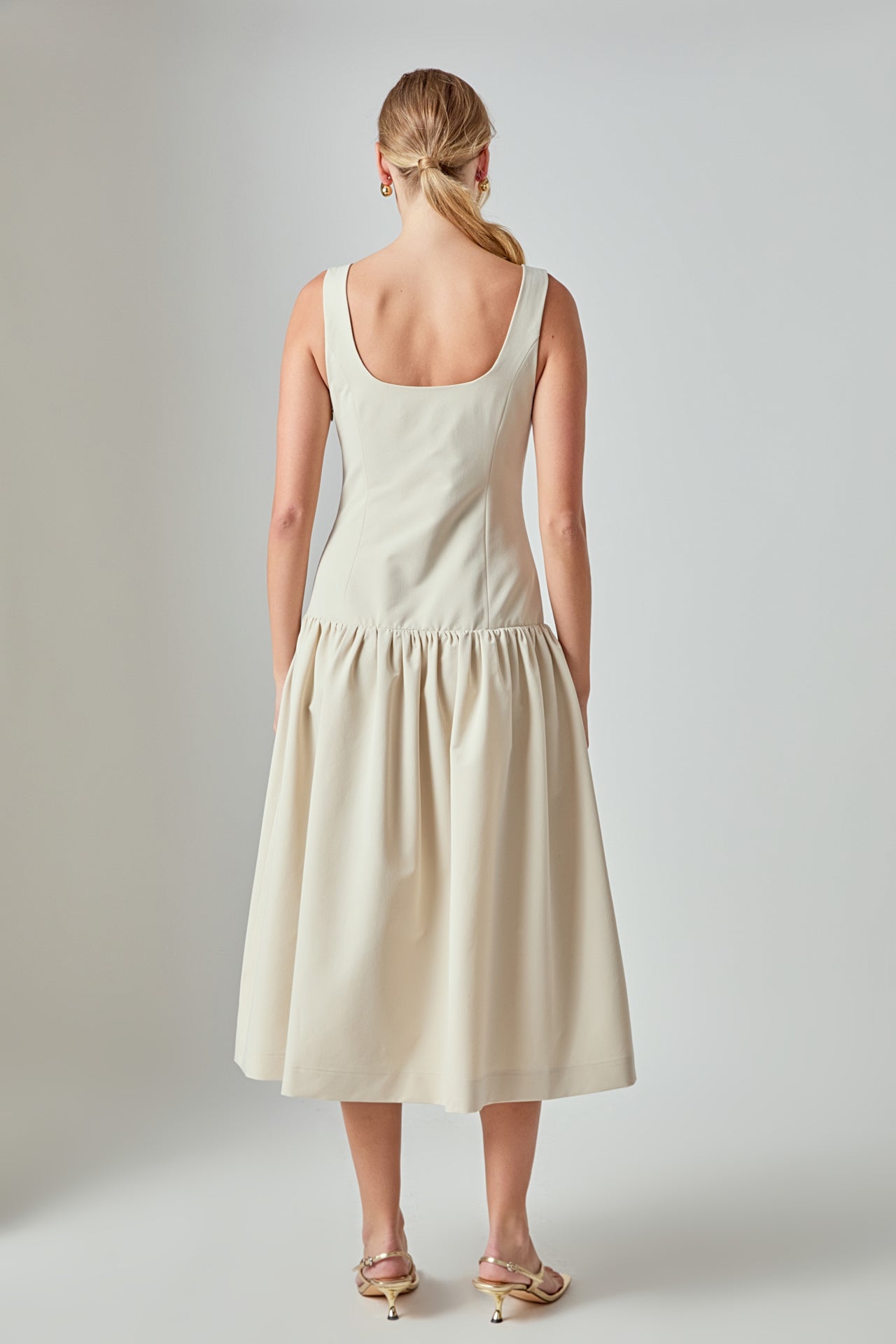 ENDLESS ROSE - Amber Drop Waist Peplum Midi Dress - DRESSES available at Objectrare