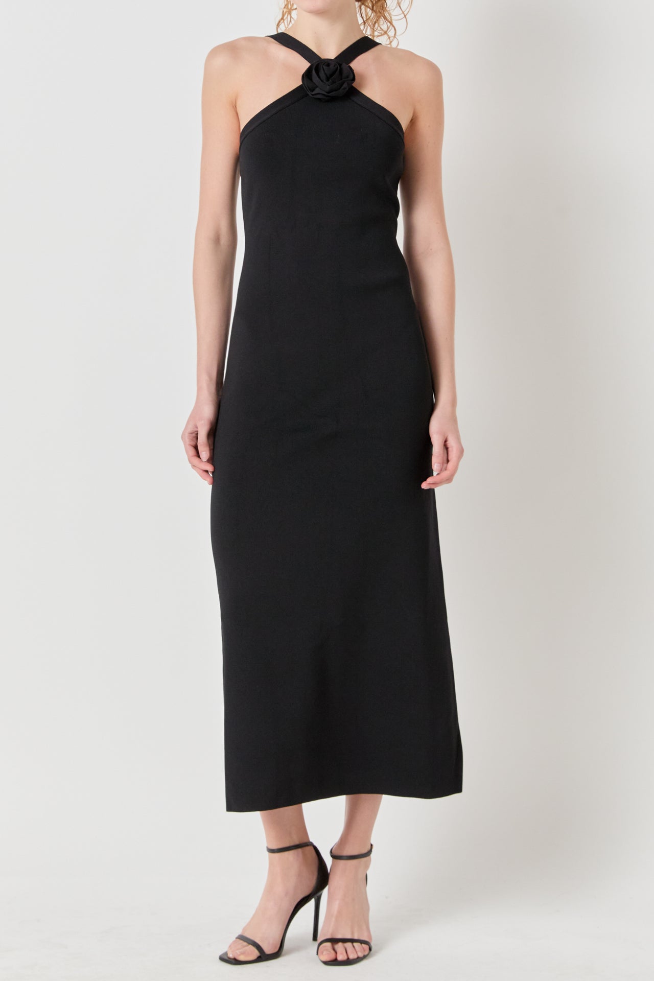 ENDLESS ROSE - Rosette Knit Midi Dress - DRESSES available at Objectrare