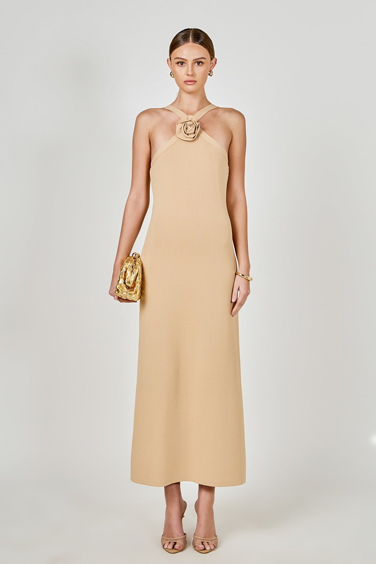 ENDLESS ROSE - Rosette Knit Midi Dress - DRESSES available at Objectrare