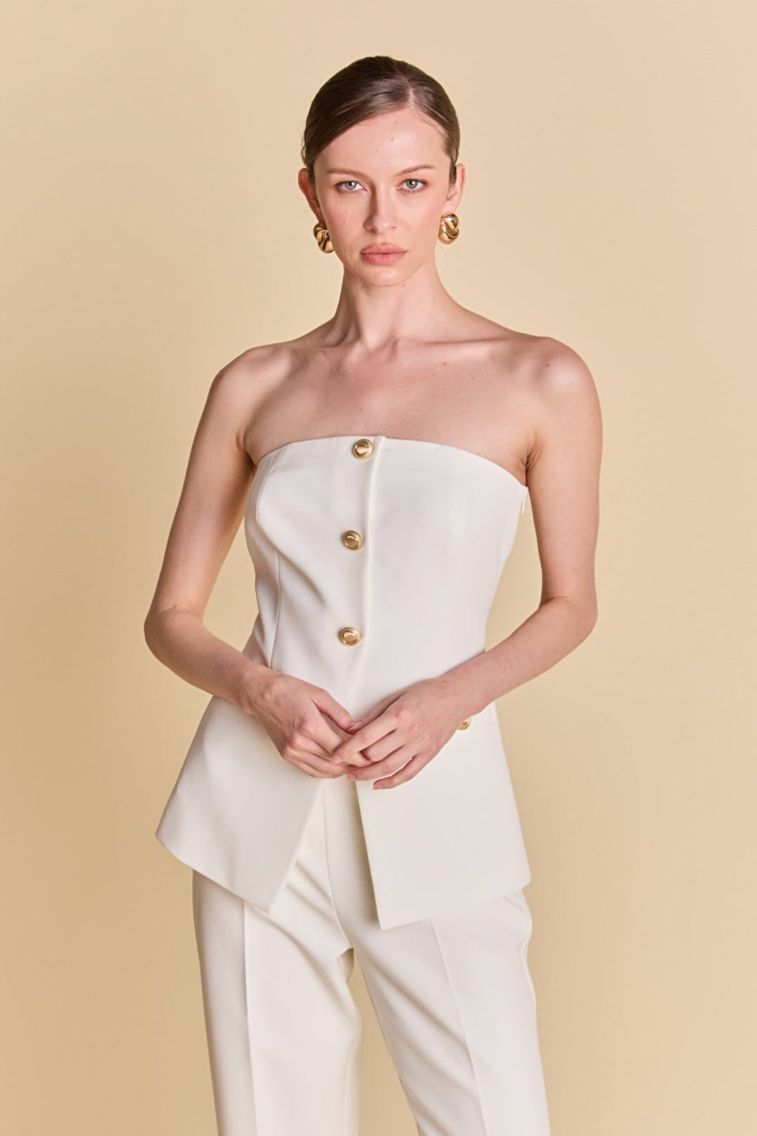 ENDLESS ROSE - Strapless Suit Long Top - TOPS available at Objectrare