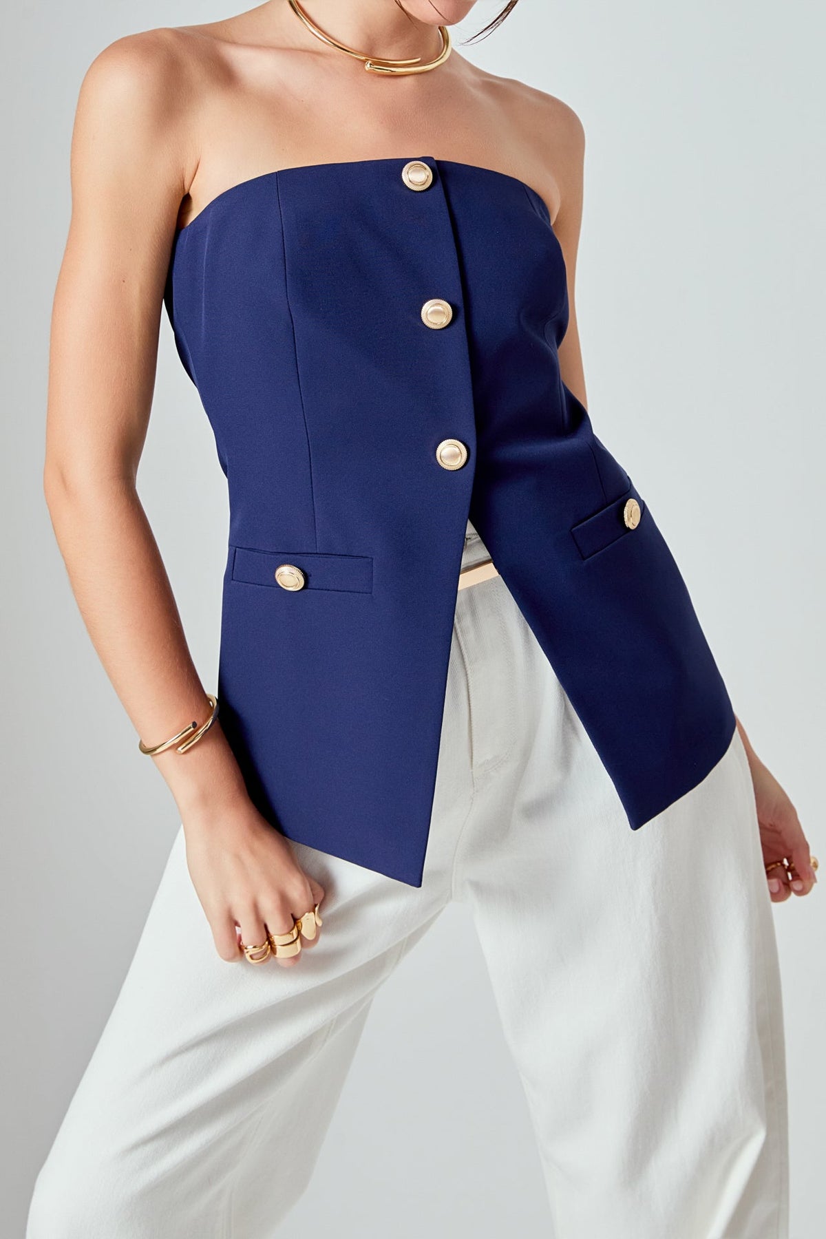 ENDLESS ROSE - Strapless Suit Long Top - TOPS available at Objectrare