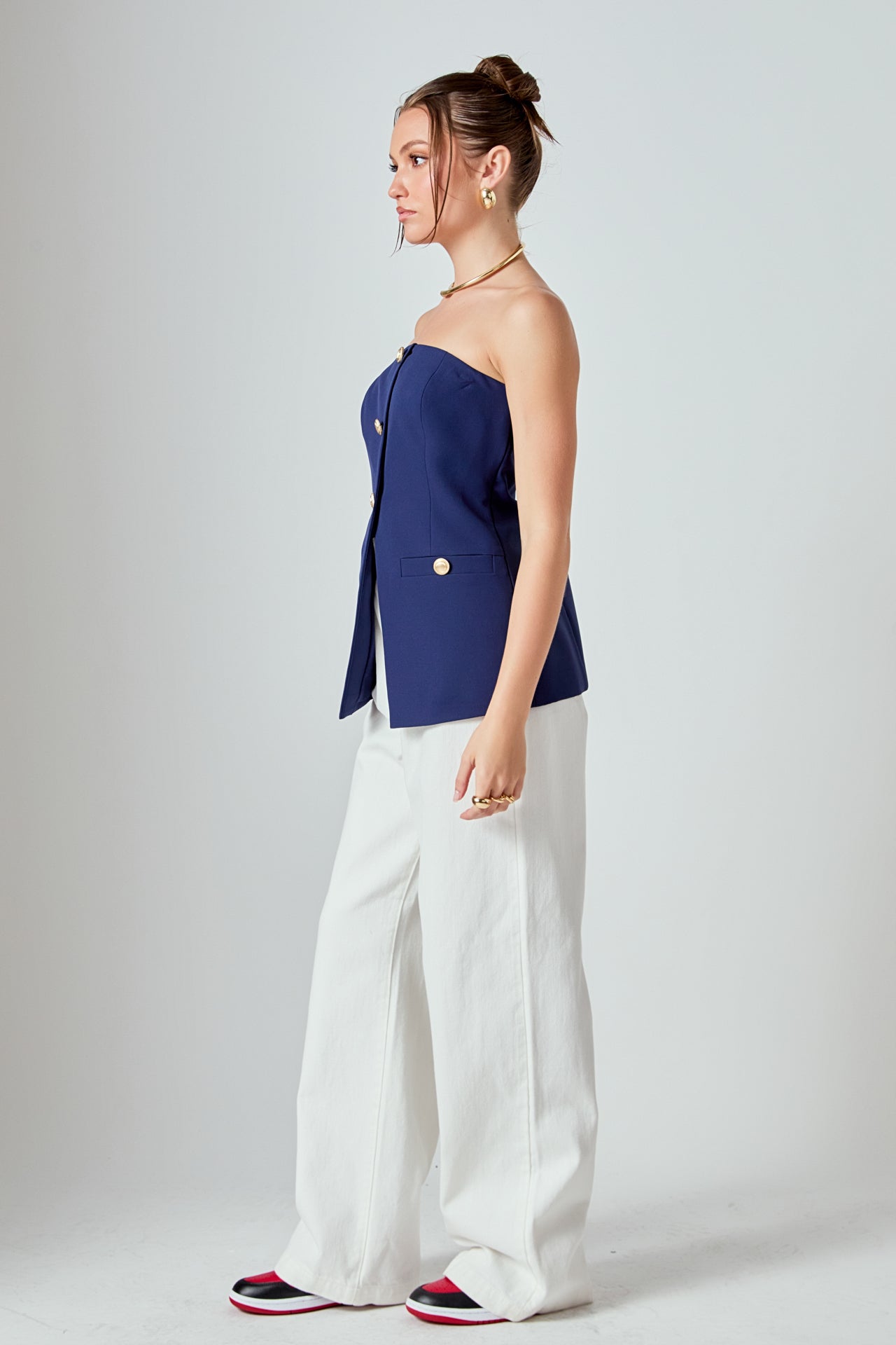 ENDLESS ROSE - Strapless Suit Long Top - TOPS available at Objectrare