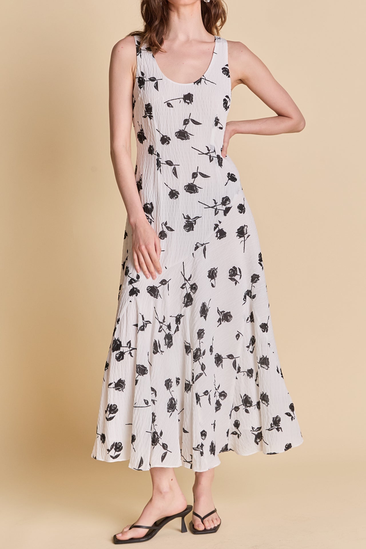 Floral Print Chiffon Maxi Dress