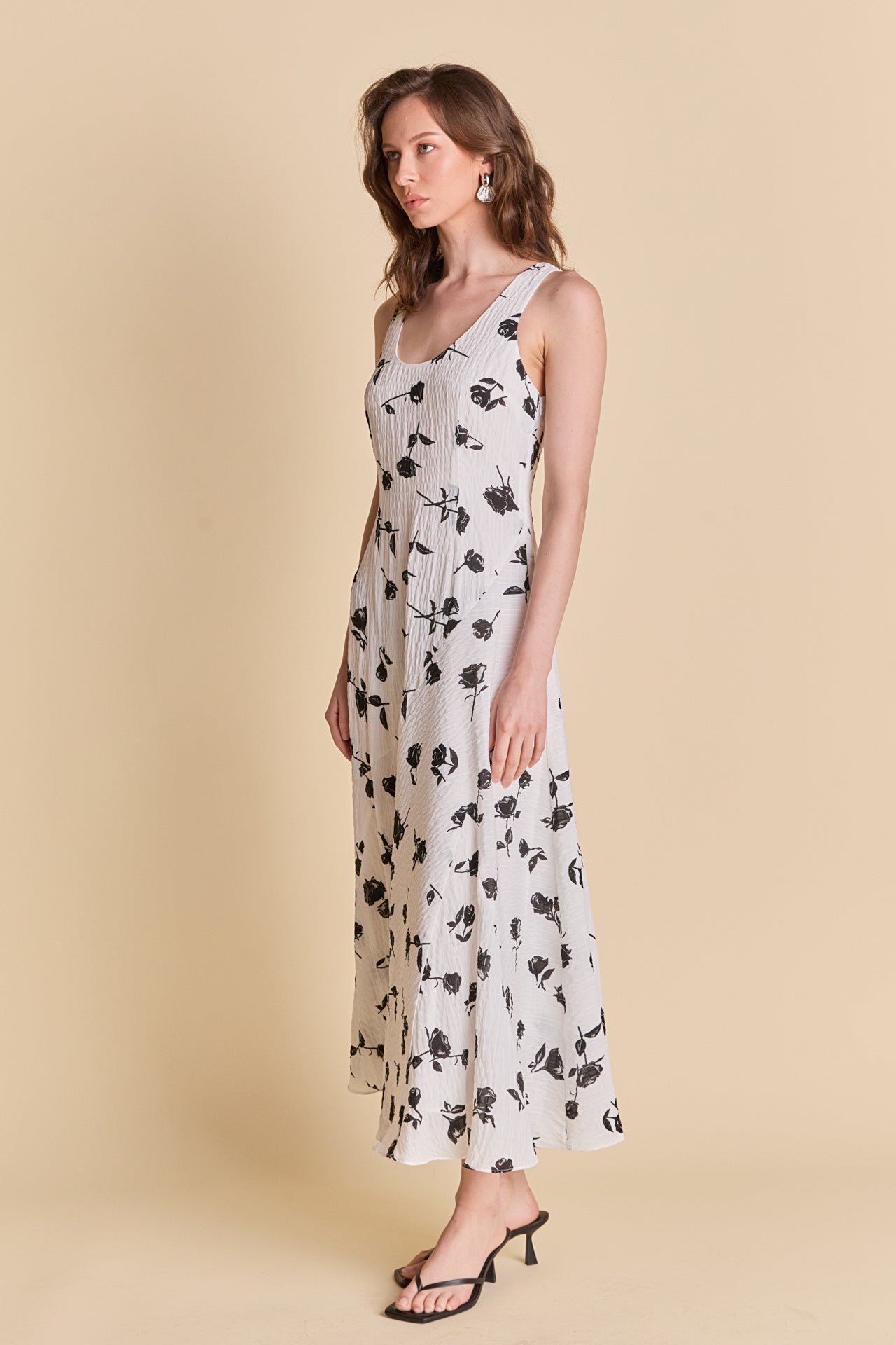 Floral Print Chiffon Maxi Dress