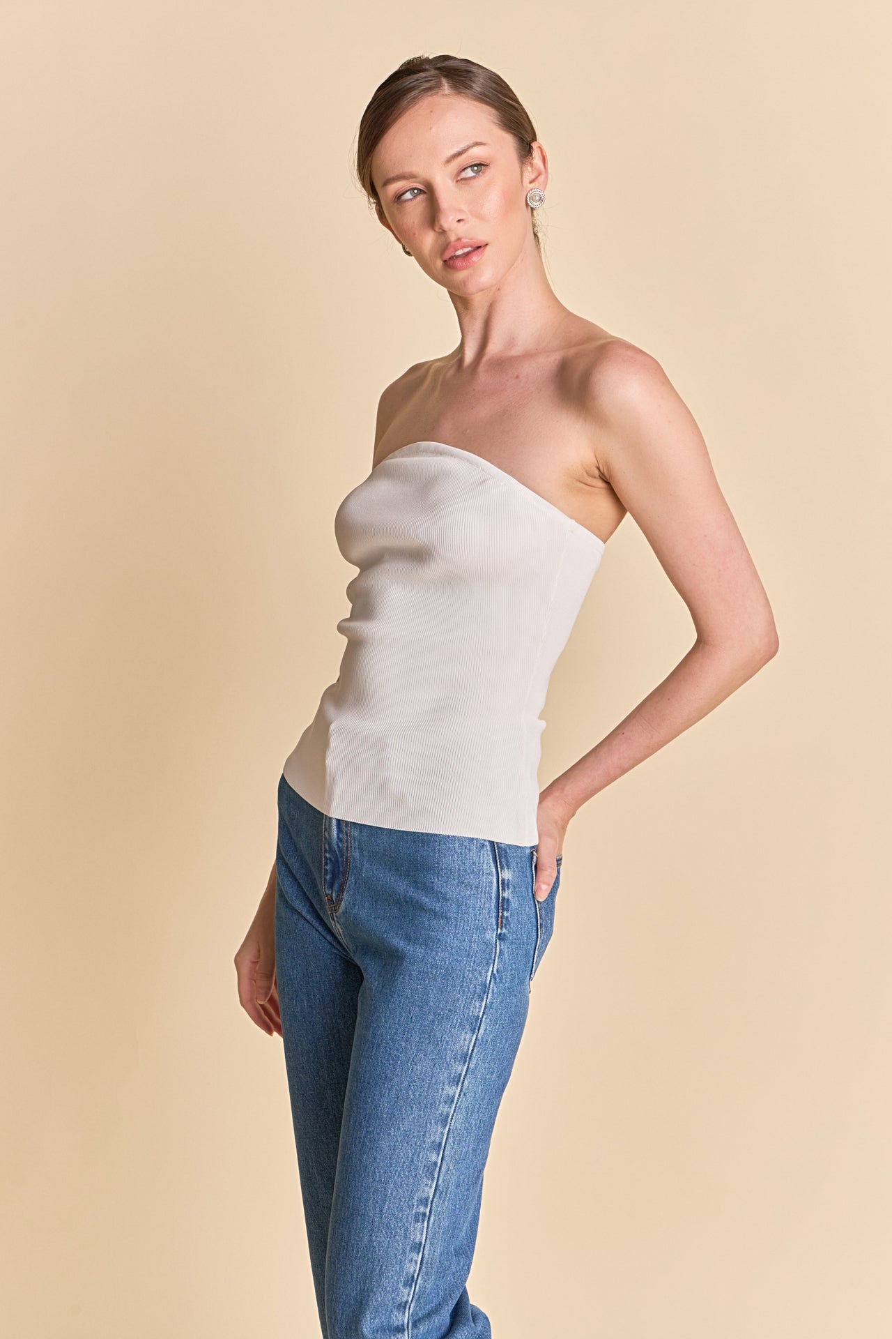 ENDLESS ROSE - Strapless Knit Top - TOPS available at Objectrare