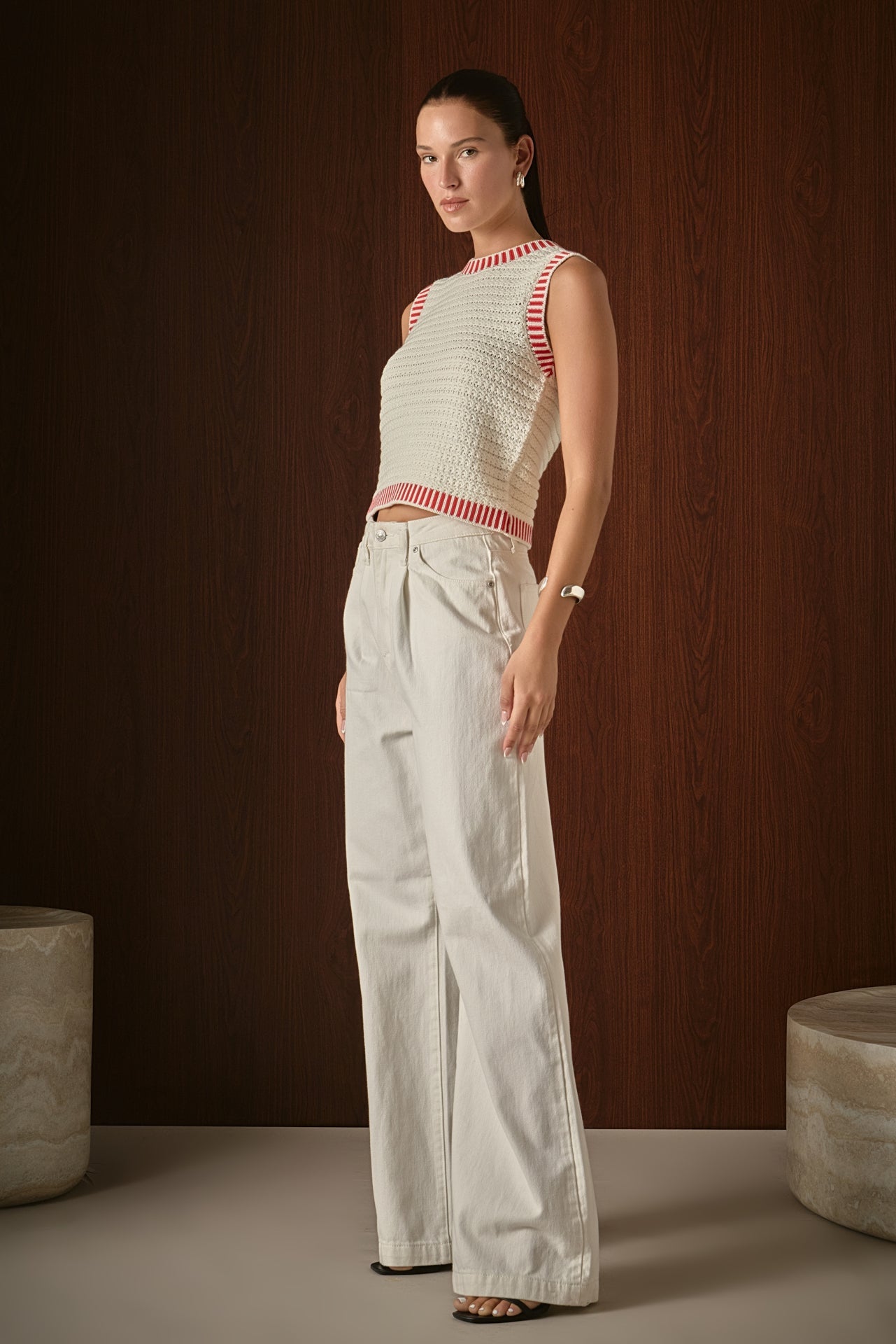 ENDLESS ROSE - Knit Bordered Top - SWEATERS & KNITS available at Objectrare