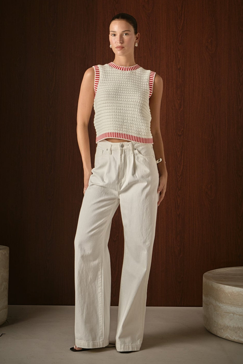 ENDLESS ROSE - Knit Bordered Top - SWEATERS & KNITS available at Objectrare