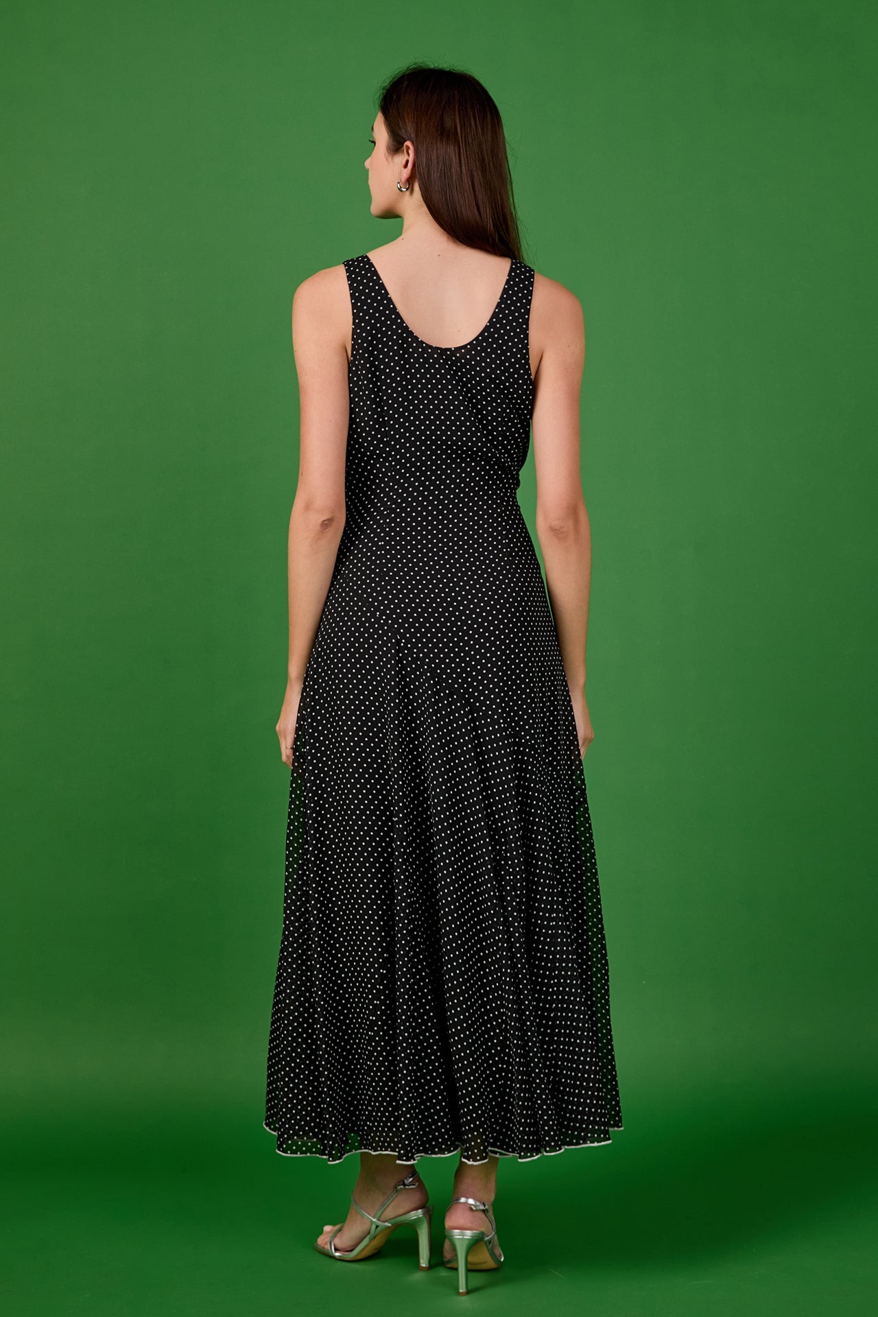 ENDLESS ROSE - Becca Chiffon Polka Dot Maxi Dress - DRESSES available at Objectrare
