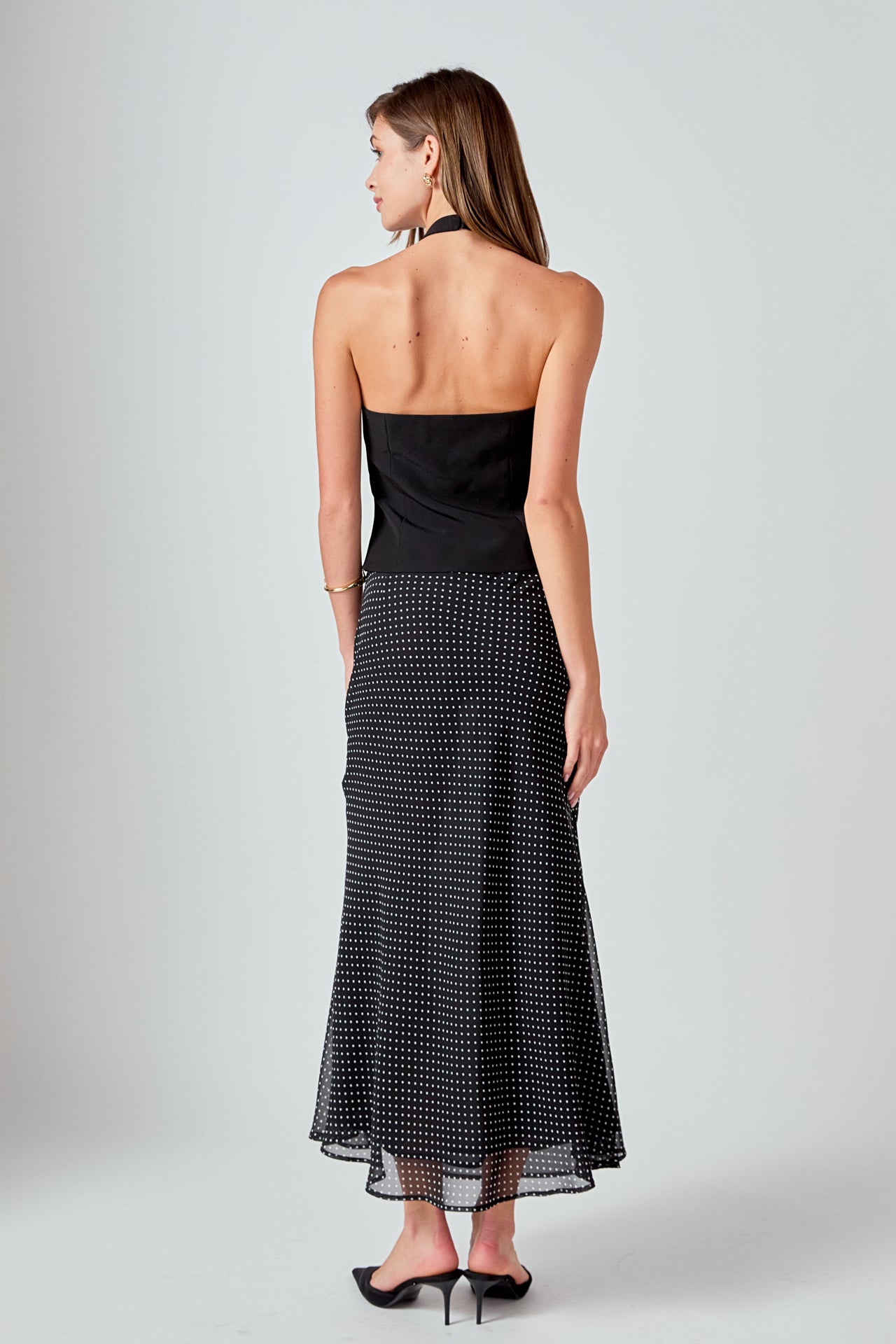 ENDLESS ROSE - Raye Chiffon Polka Dot Maxi Skirt - SKIRTS available at Objectrare