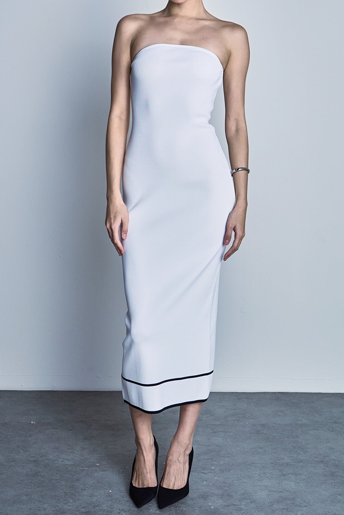 ENDLESS ROSE - Strapless Knit Midi Dress - DRESSES available at Objectrare