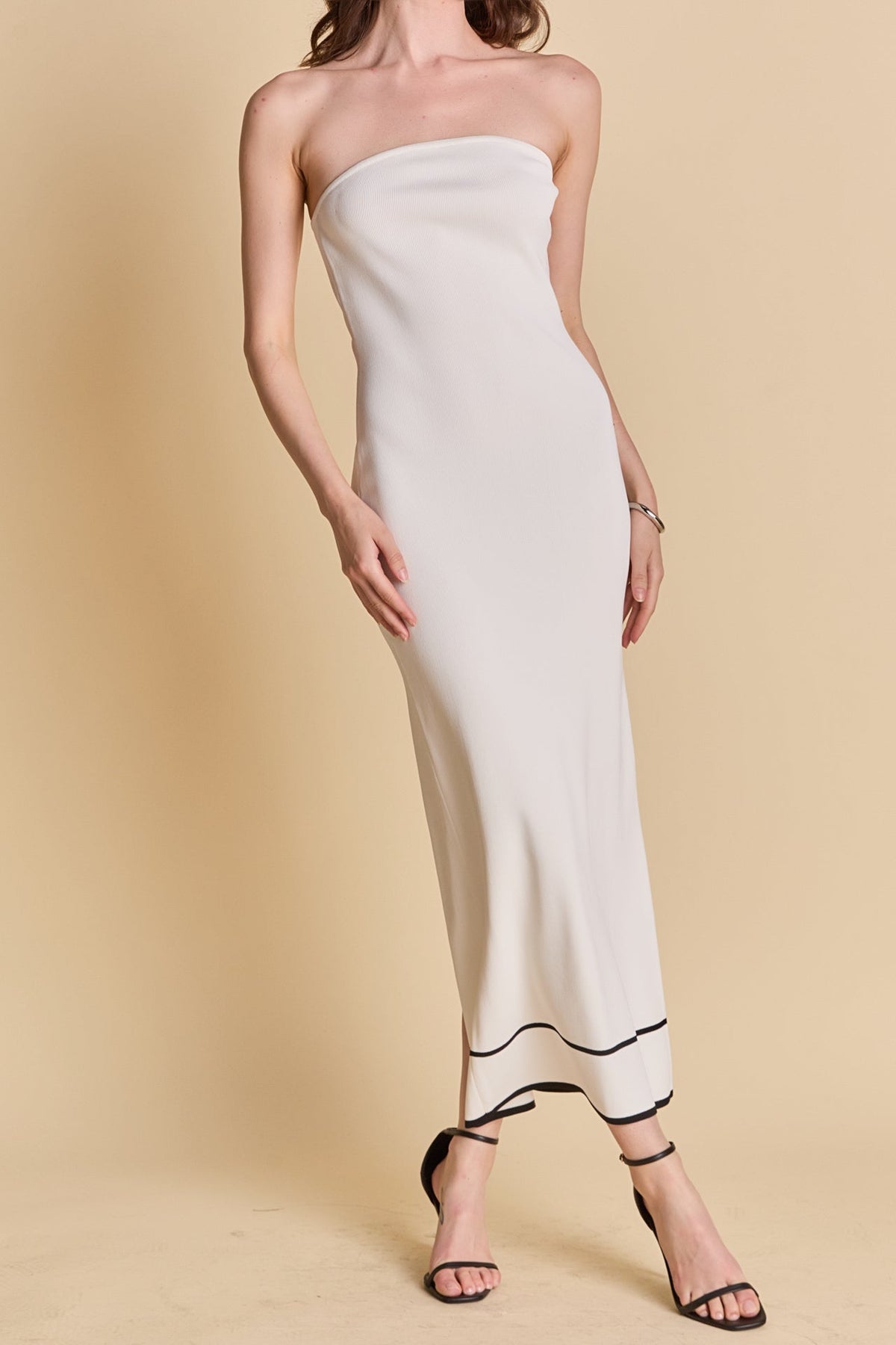 ENDLESS ROSE - Strapless Knit Midi Dress - DRESSES available at Objectrare