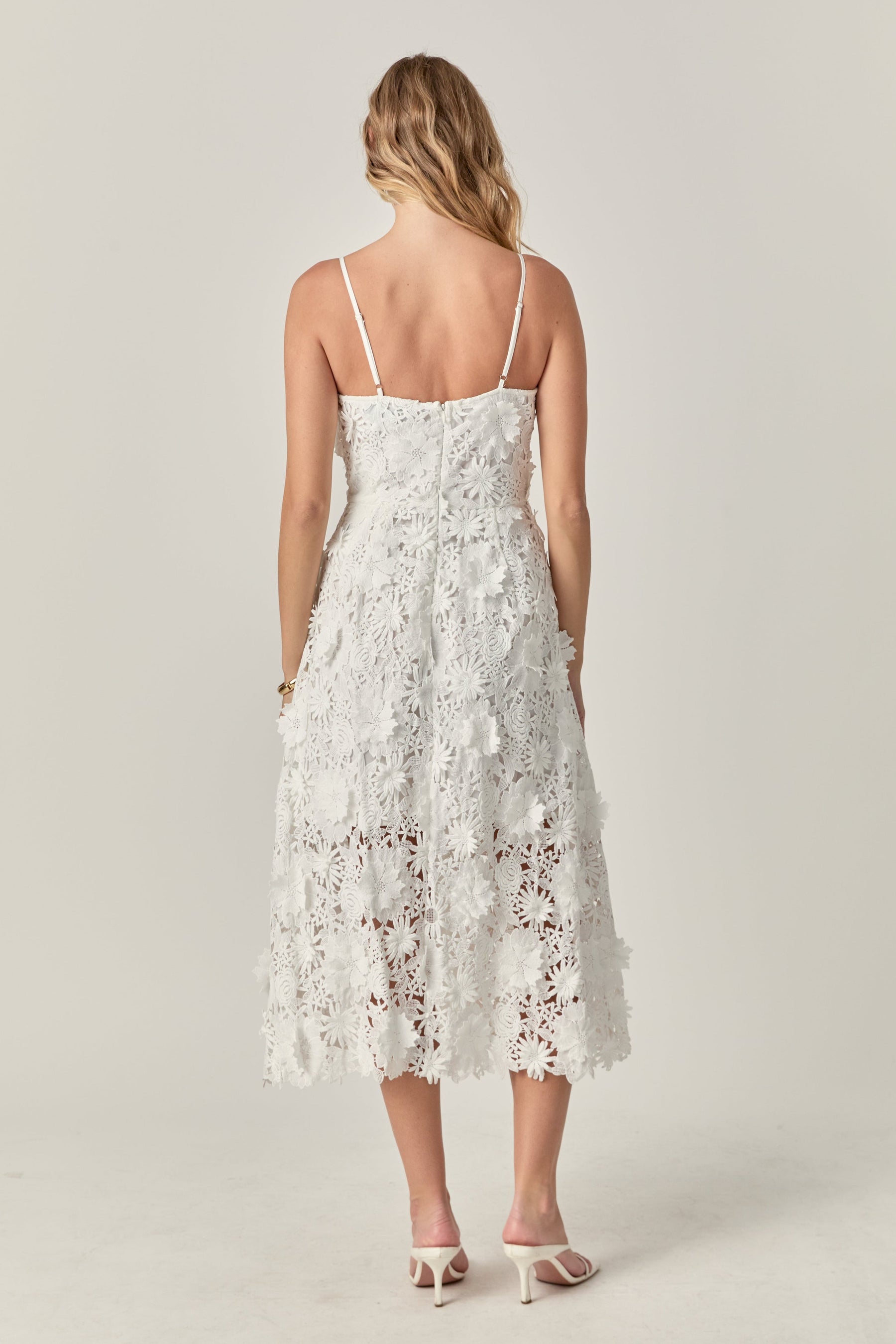 ENDLESS ROSE - 3D Applique Midi Dress - DRESSES available at Objectrare