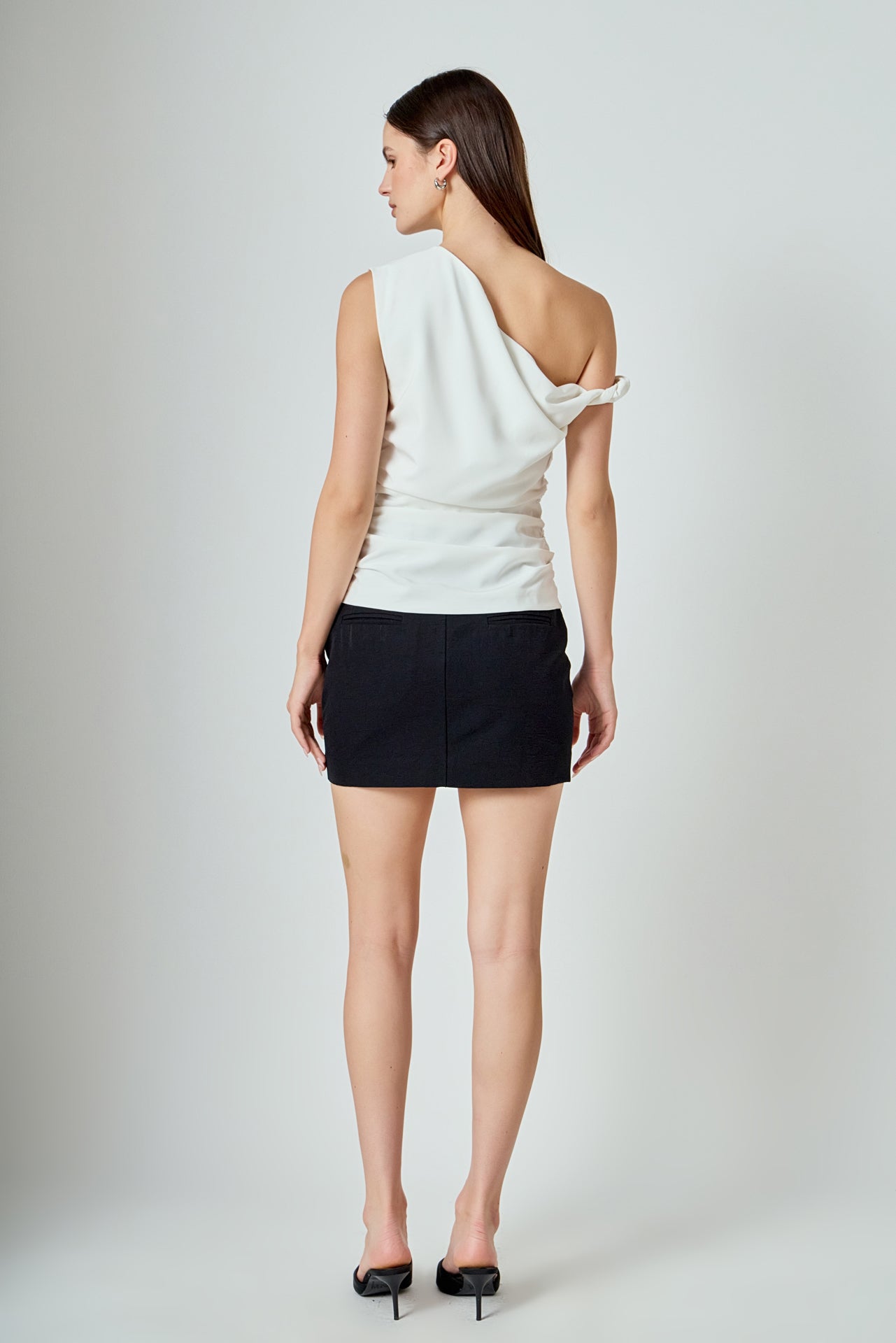 Draped One Shoulder Accent Top