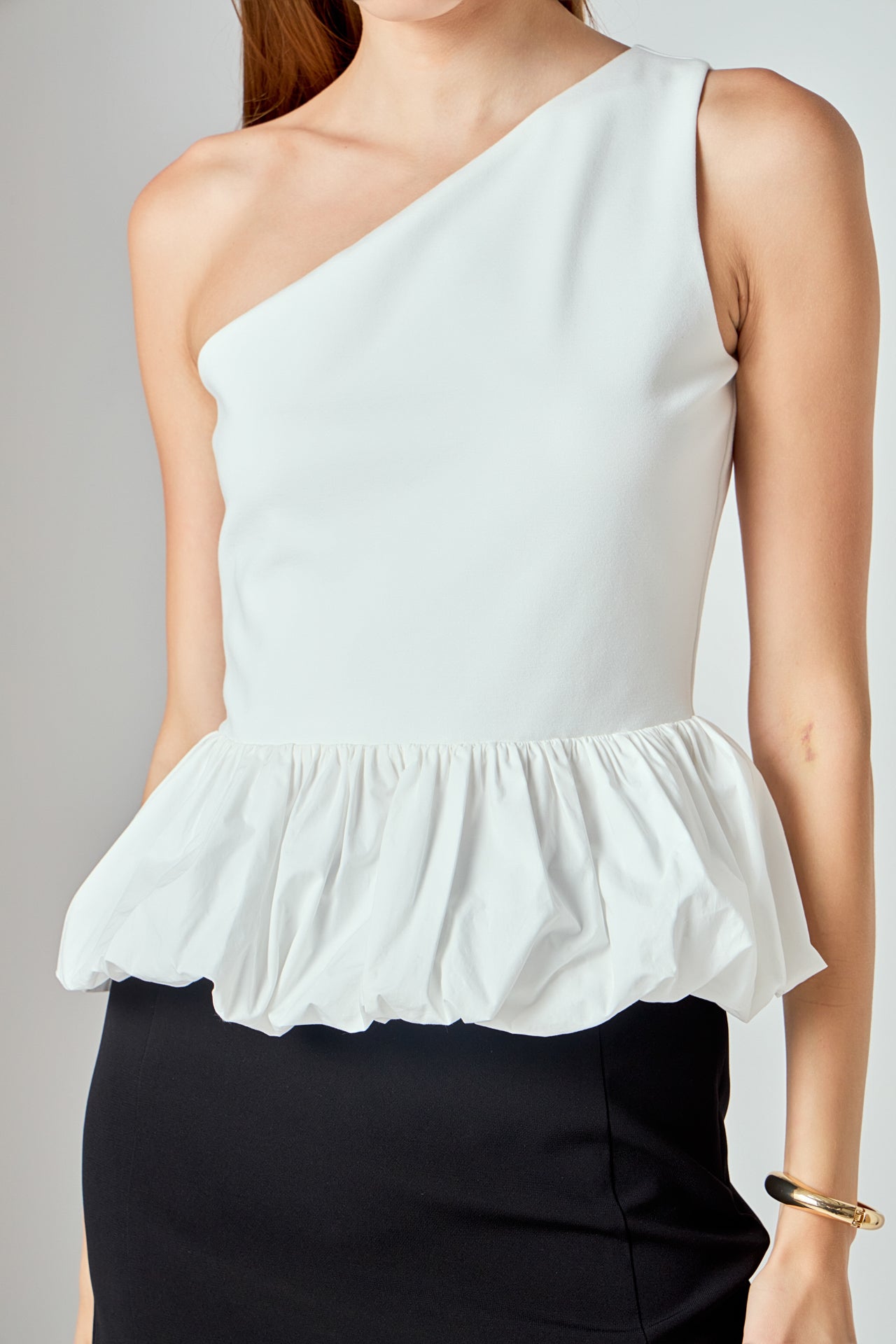 ENDLESS ROSE - Cotton Blouson Mixed Media Top - TOPS available at Objectrare