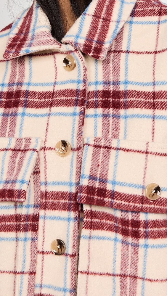 ENGLISH FACTORY - Oversized Plaid Shacket with Pockets - COATS available at Objectrare