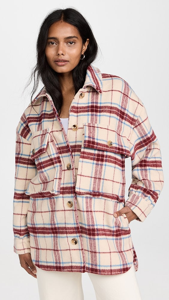 ENGLISH FACTORY - Oversized Plaid Shacket with Pockets - COATS available at Objectrare