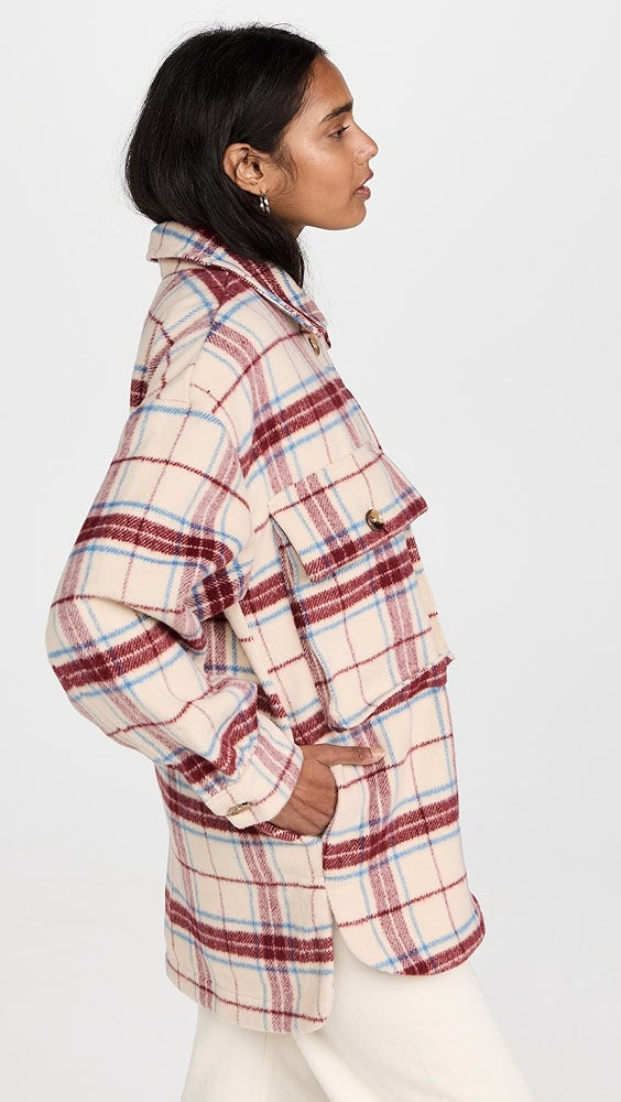 ENGLISH FACTORY - Oversized Plaid Shacket with Pockets - COATS available at Objectrare