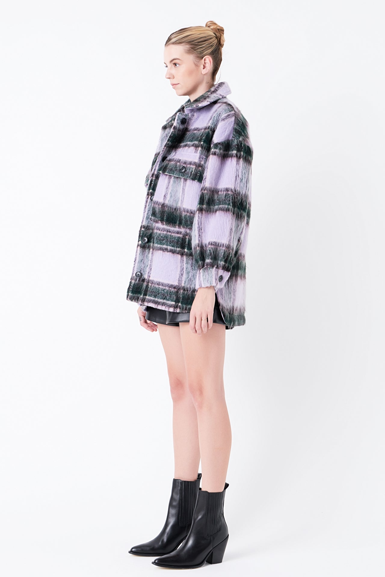 GREY LAB - Oversized Plaid Shacket with Pockets - COATS available at Objectrare