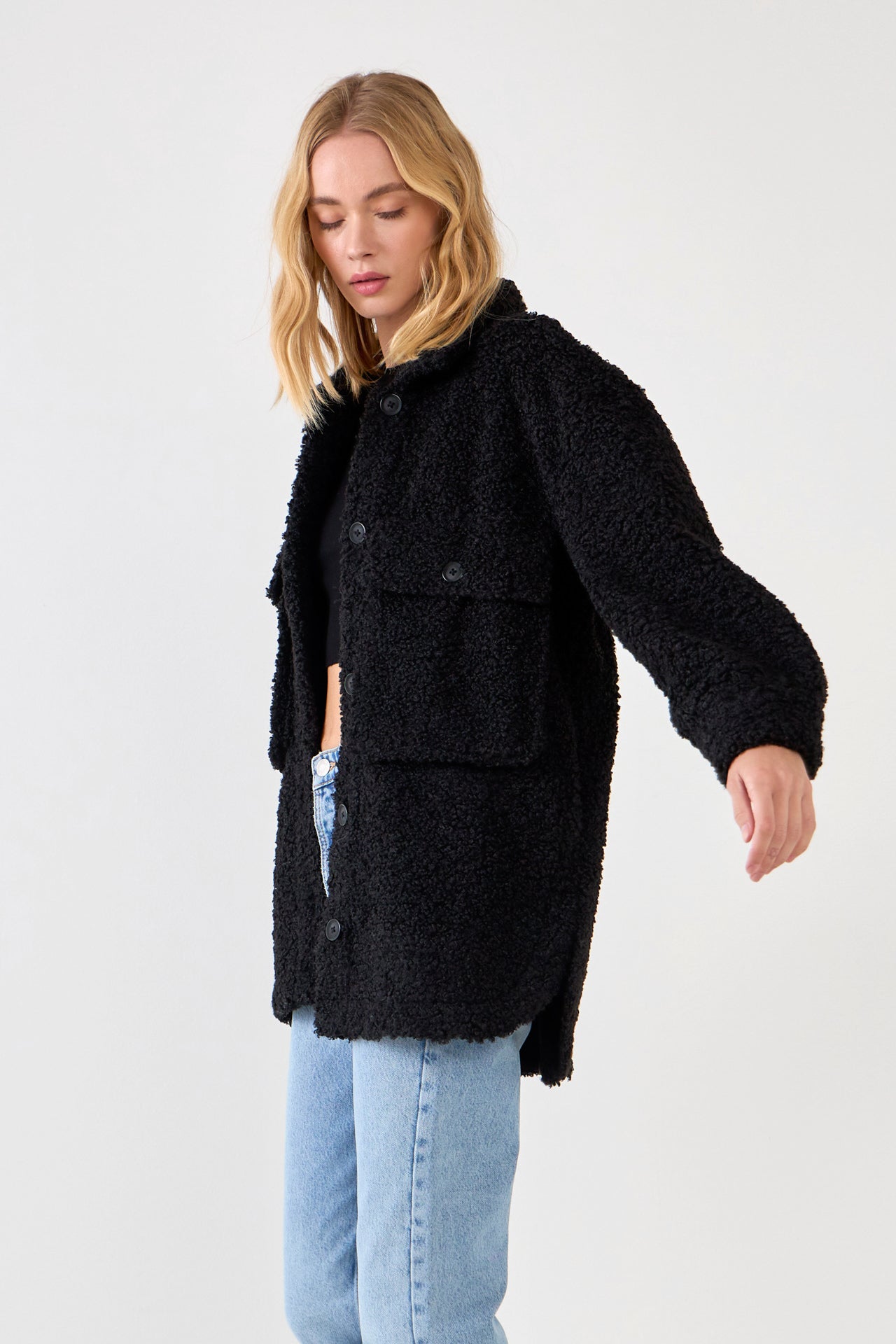 ENGLISH FACTORY - Oversized Sherpa Jacket - JACKETS available at Objectrare