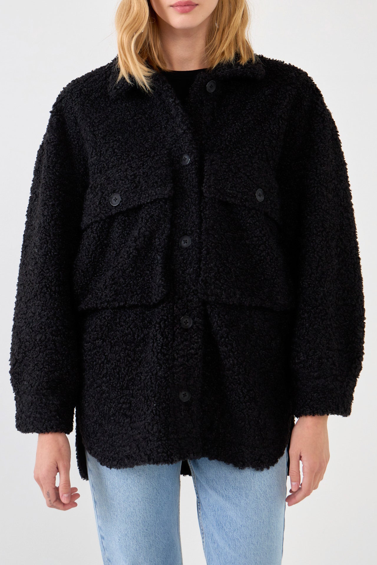 ENGLISH FACTORY - Oversized Sherpa Jacket - JACKETS available at Objectrare