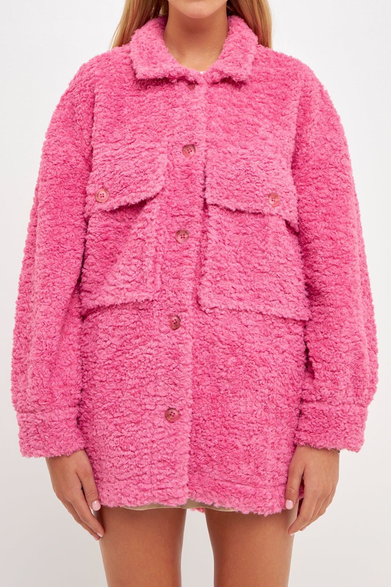 ENGLISH FACTORY - Oversized Sherpa Jacket - JACKETS available at Objectrare