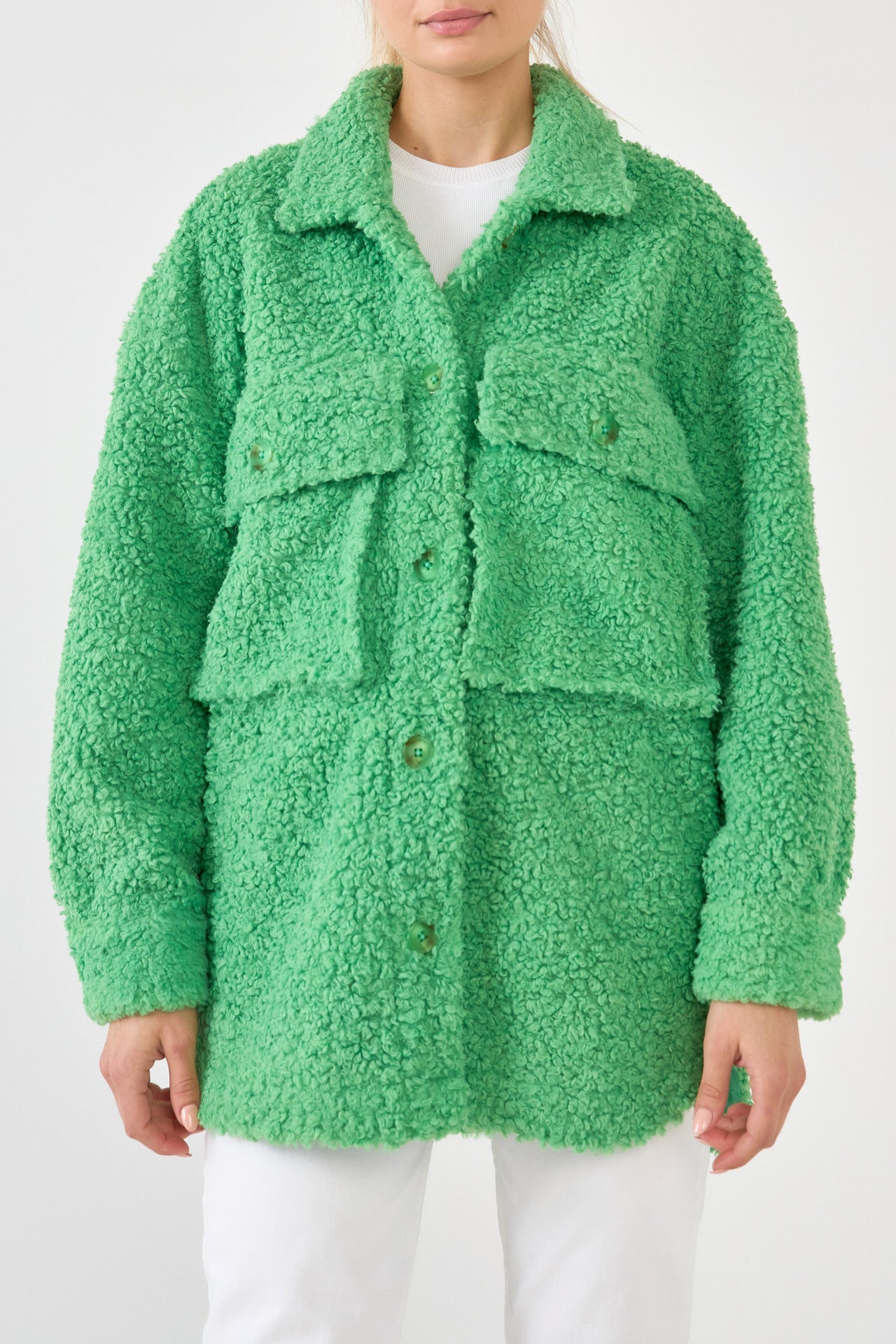 ENGLISH FACTORY - Oversized Sherpa Jacket - JACKETS available at Objectrare