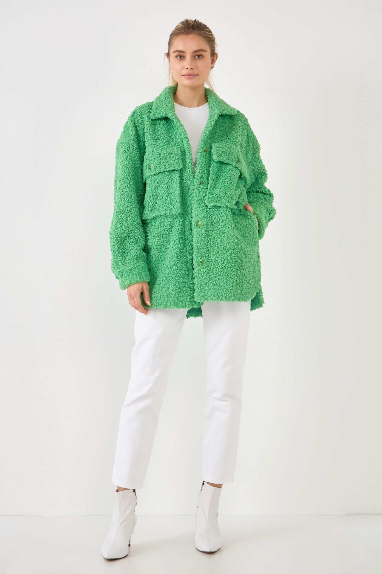 ENGLISH FACTORY - Oversized Sherpa Jacket - JACKETS available at Objectrare